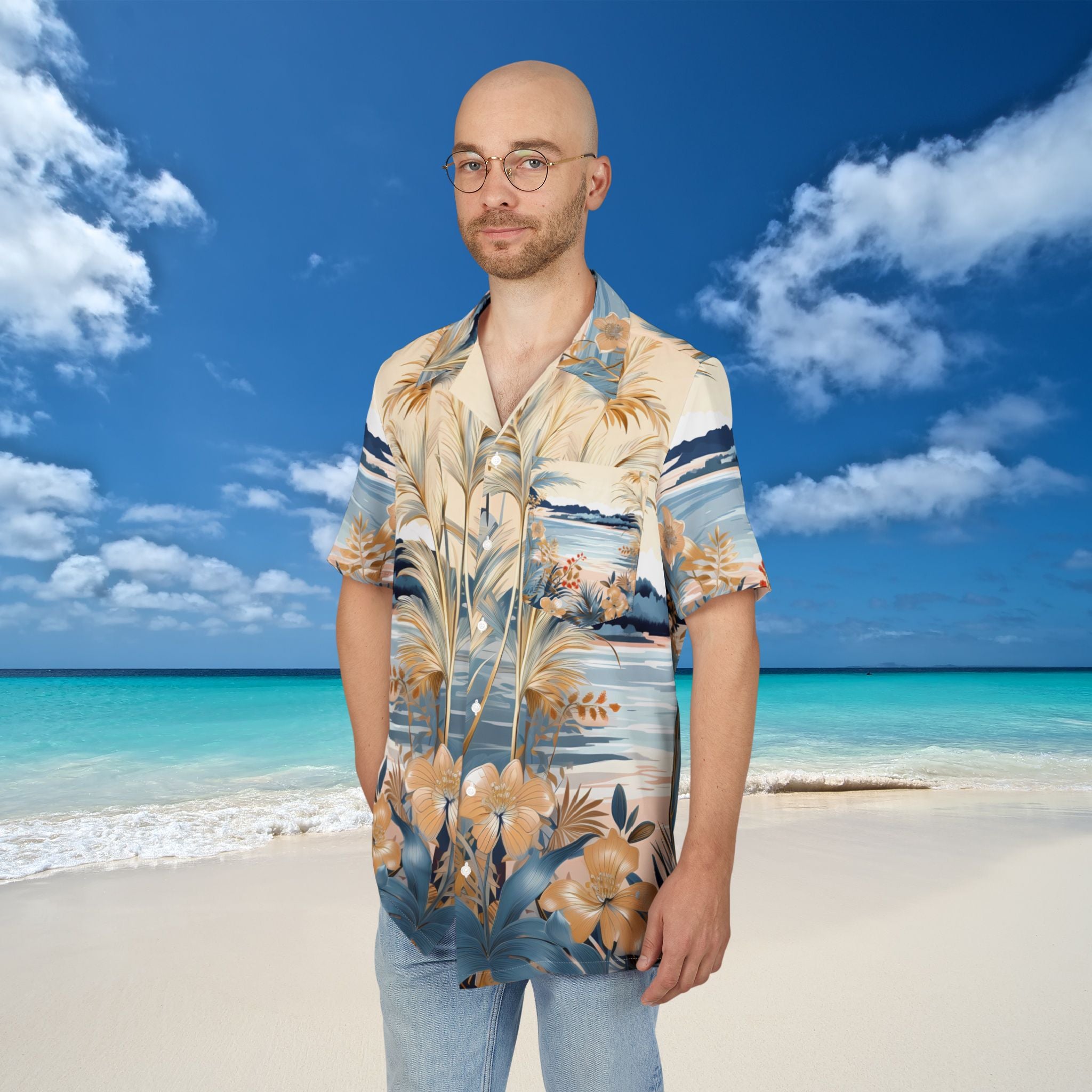 Tropical Hawaiian Button Down Shirt for Relaxed Summer Vibes Perfect for Beach Days & Luaus