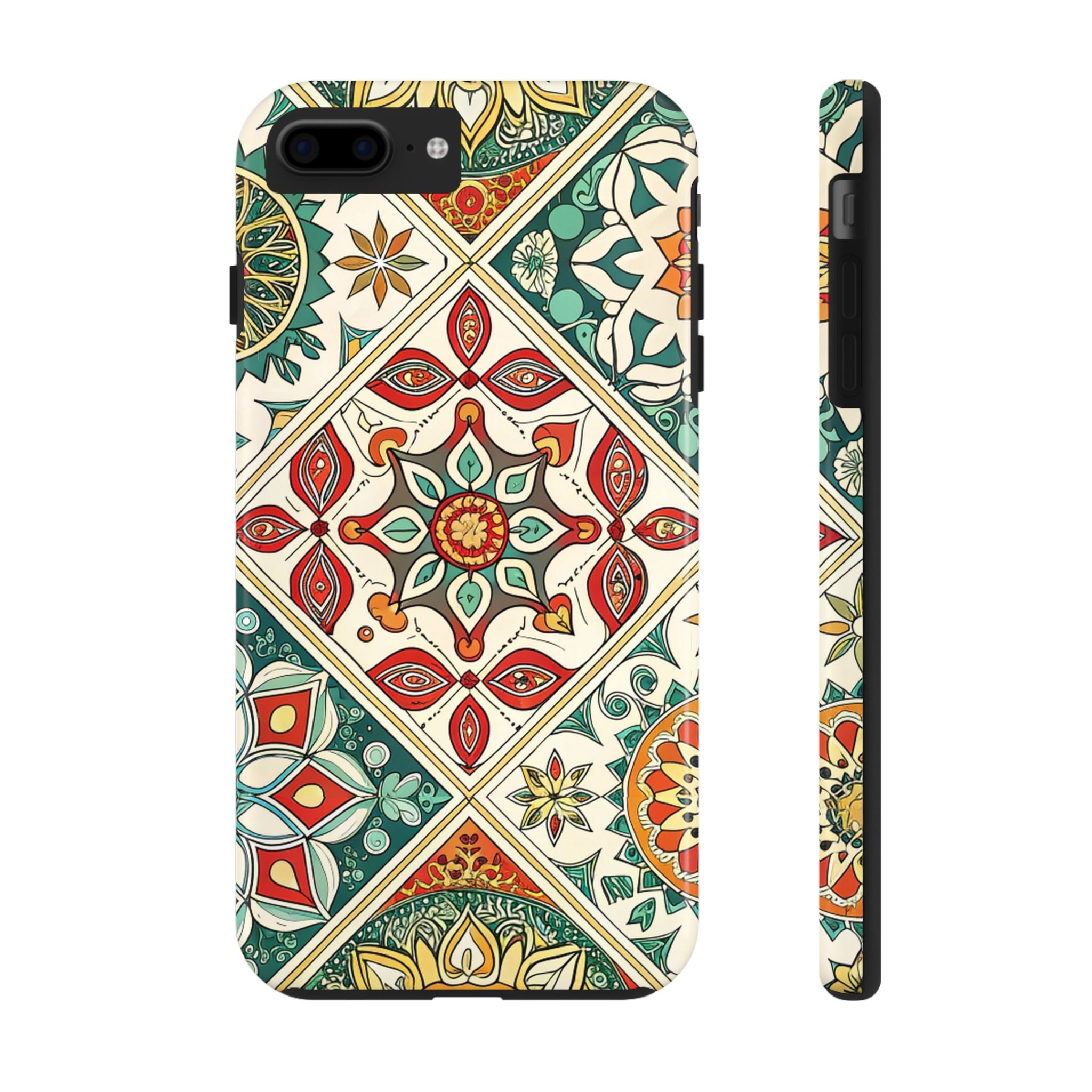 Bohemian Tile Tough Impact Resistant Phone Case Durable Protection with Artistic Design For iPhone Samsung