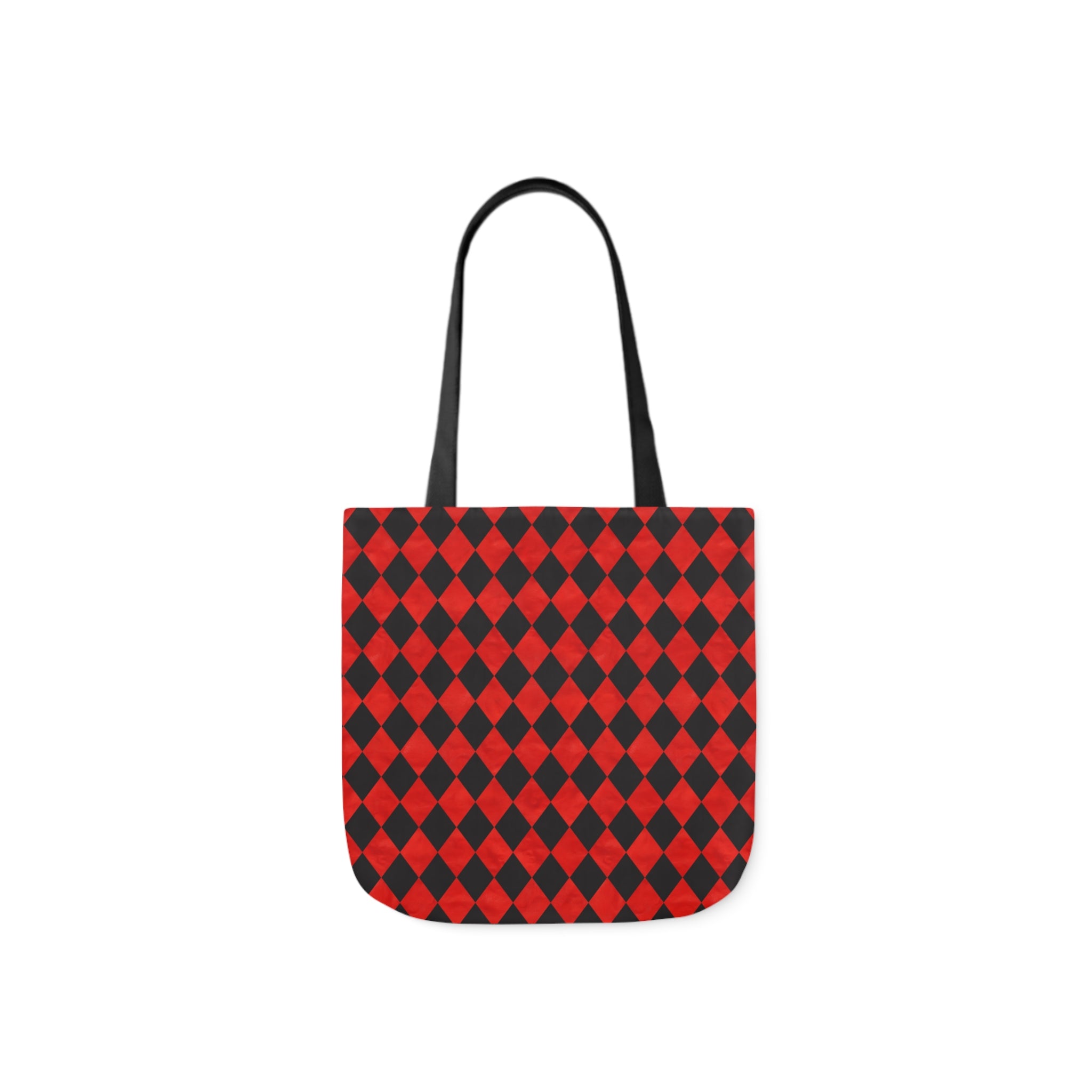 Red & Black Diamond Canvas Tote Bag