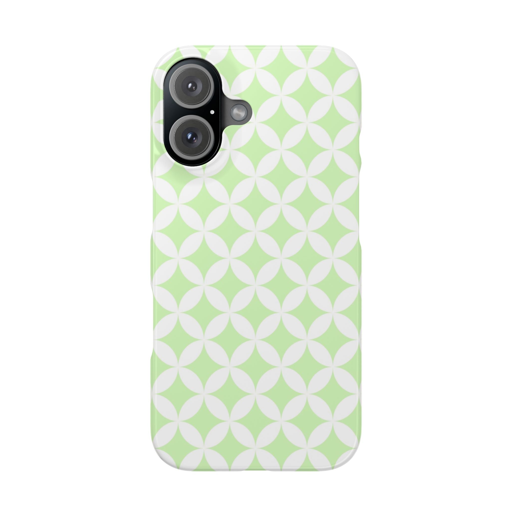 Pastel Green Diamond Geometric Slim iPhone Samsung Case Stylish Minimalist Design