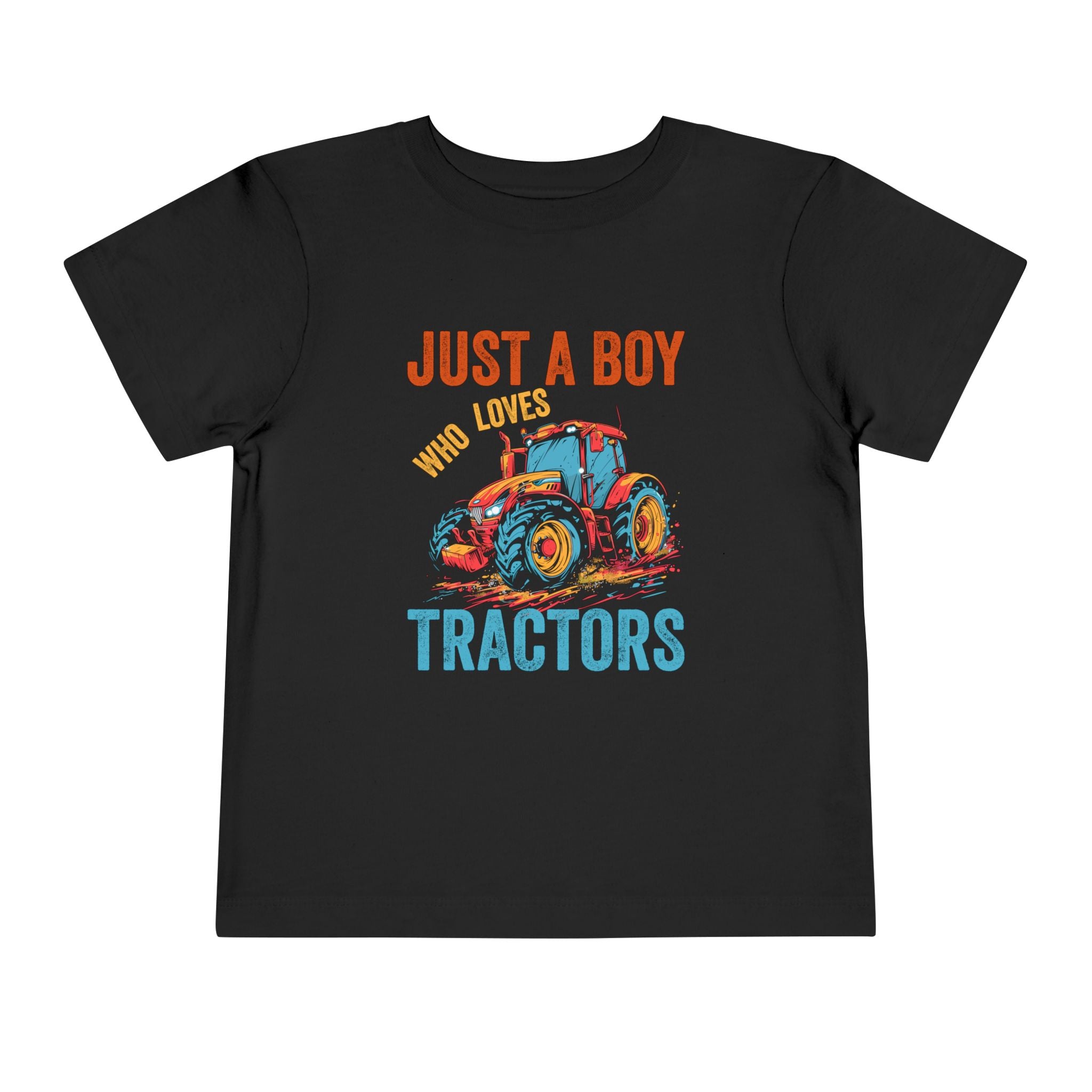 Just a Boy Who Loves Tractors Toddler Short Sleeve Tee Farm Favorite T-Shirt