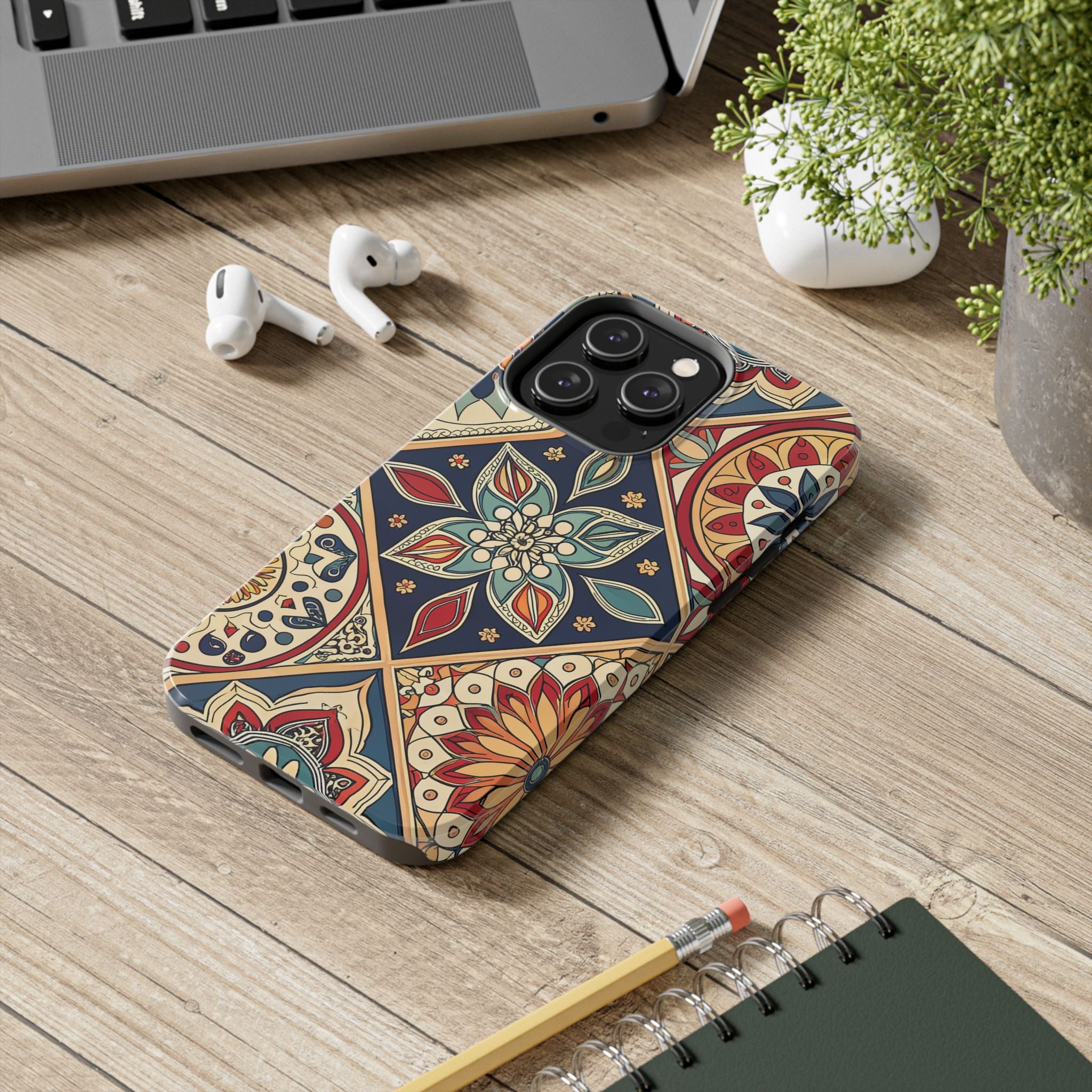 Bohemian Pattern Tough Impact Resistant Phone Case Stylish Protection for Trendsetters iPhone Samsung Cover