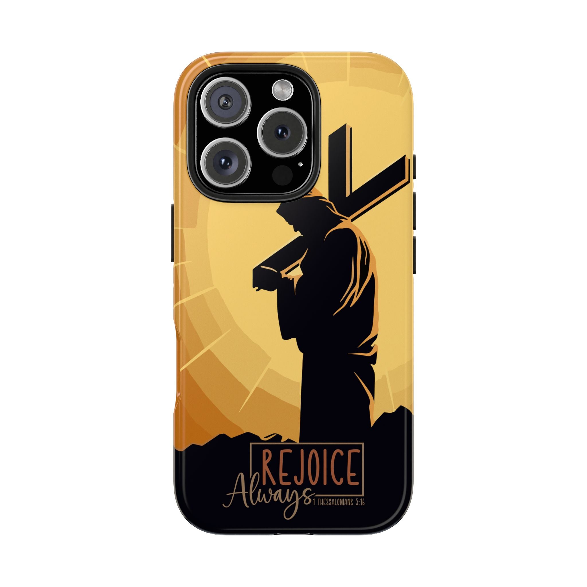 Christian Tough Phone Case, Inspirational Phone Cover, Religious Gifts, Faith-Based Accessory, Rejoice Always for iPhone and Samsung