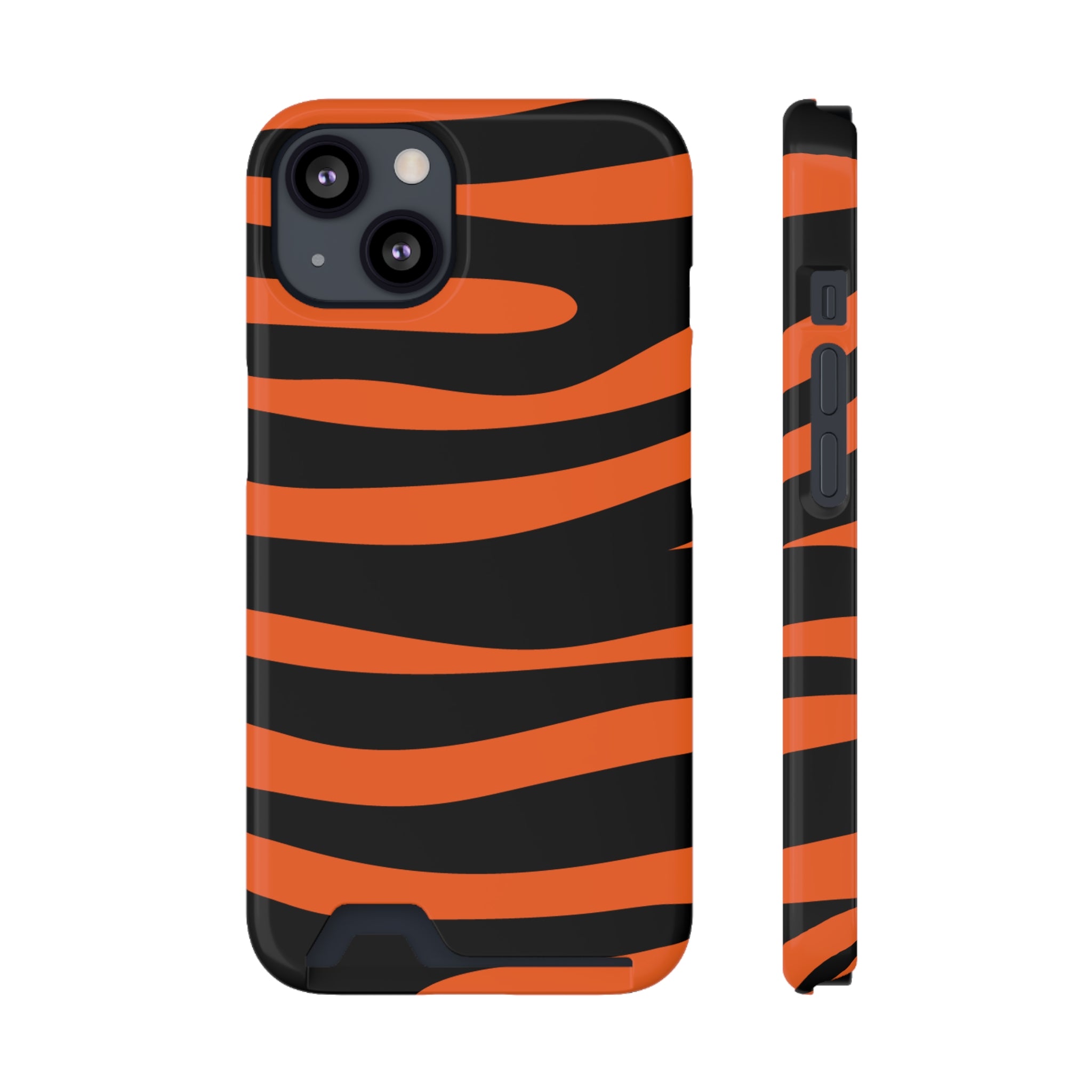 Bold Tiger Stripe Phone Case with Card Holder | Trendy Accessories for Animal Lovers