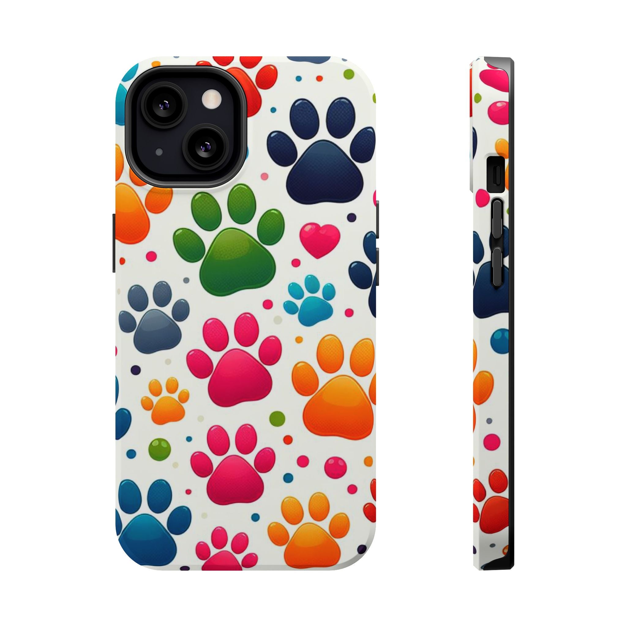 Phone Case, Paw Print Magnetic Tough Case for Pet Lovers