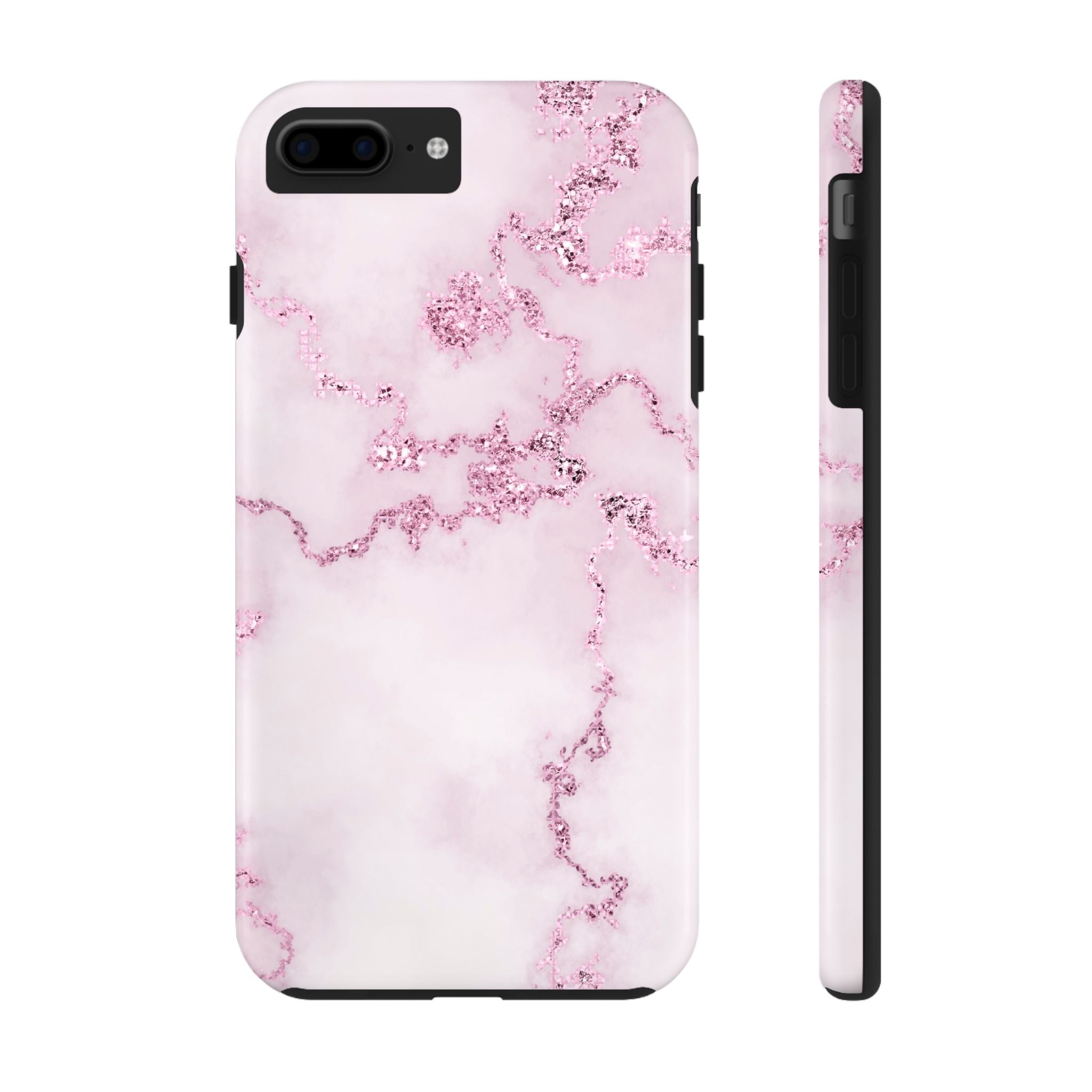 Elegant Pink Marble Look Tough Impact Resistant Phone Case Stylish & Durable Protection iPhone Samsung Dual Layer Cover