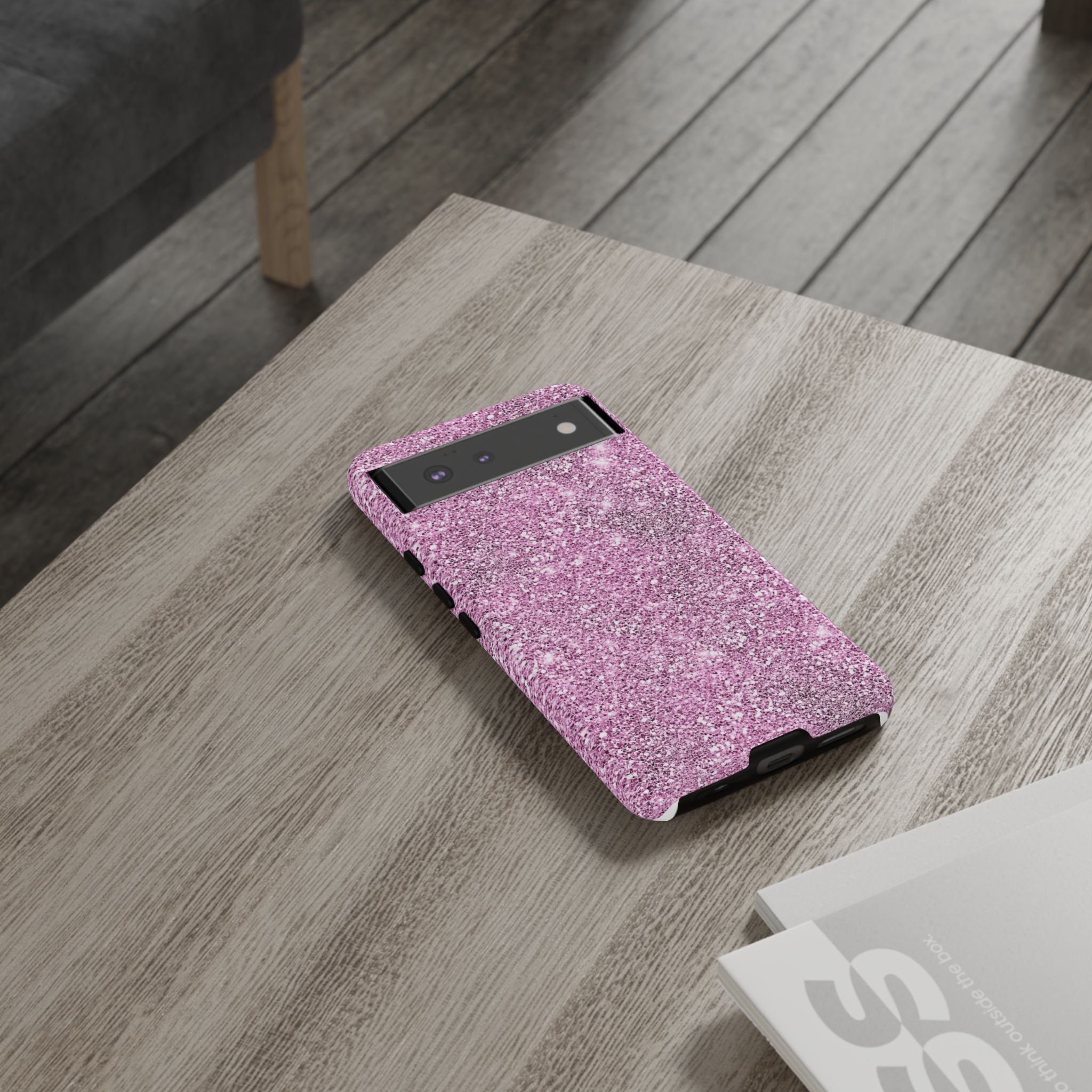 Sparkling Pink Glitter Google Pixel Phone Case Stylish Tough Case for Protective Fashion