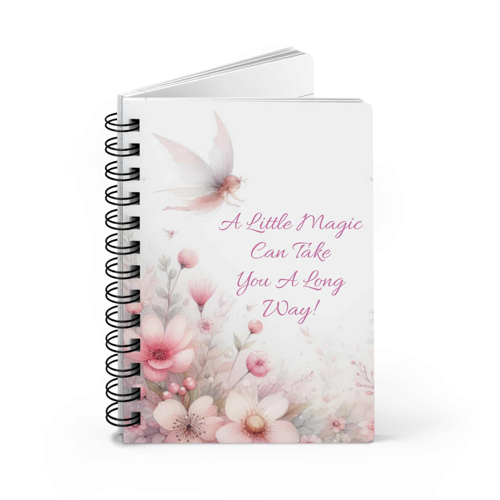 Whimsical Floral Fairy Spiral Bound Journal for your Magical Thoughts