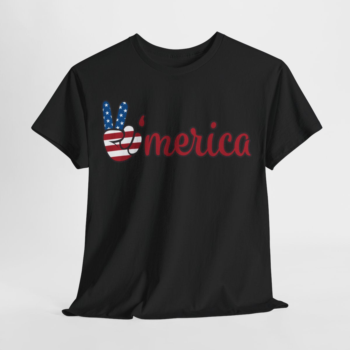 America Red, White, & Blue Black Unisex Heavy Cotton TShirt
