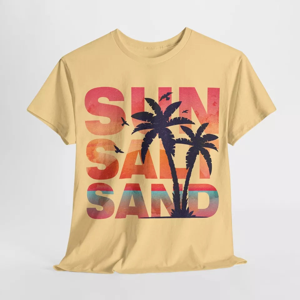 Sun Salt Sand Beach Goer Summer Adventure Heavy Cotton Graphic Tee