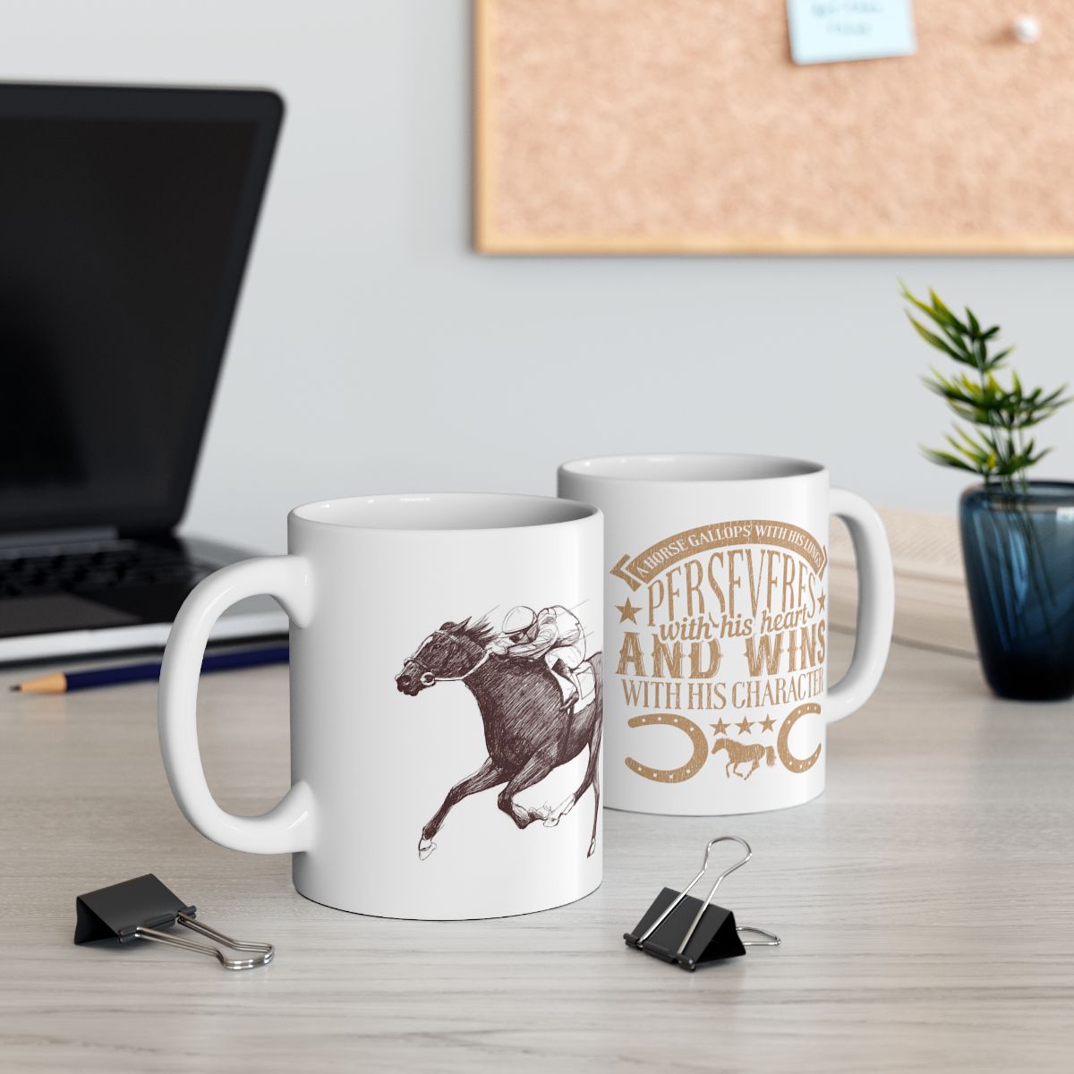 Horse Racing Enthusiast White Ceramic Coffee Mug