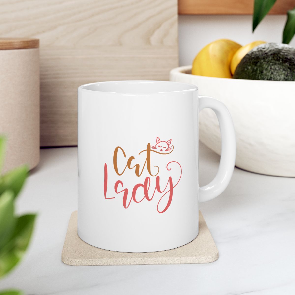 Cat Lady Cat Lover's White Ceramic Coffee Mug