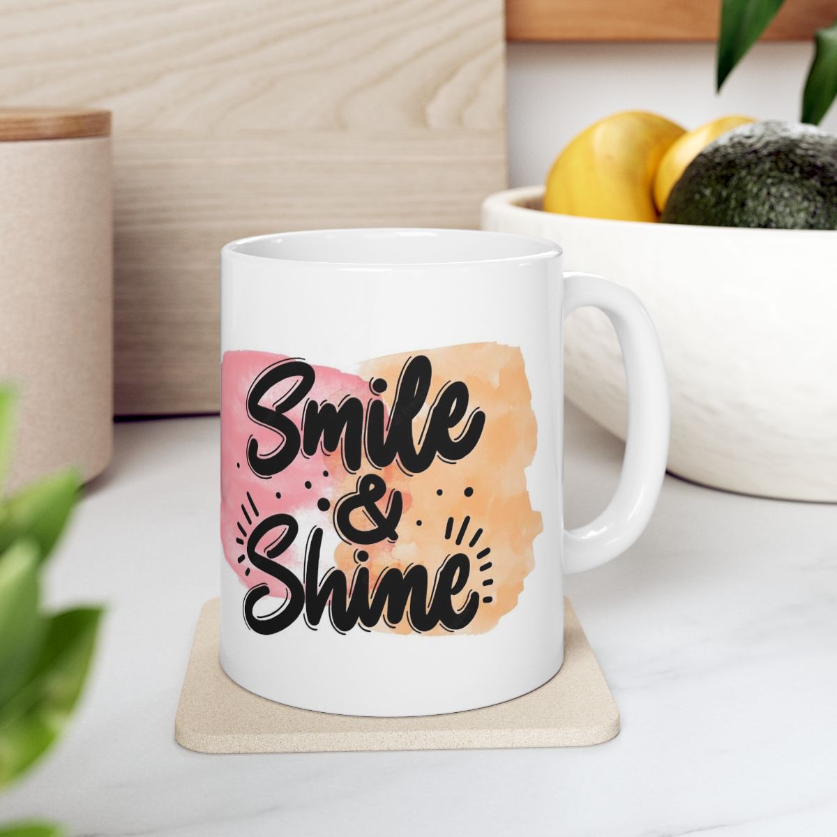 Smile & Shine Be The Reason Someone Smiles Today White Ceramic Coffee Mug