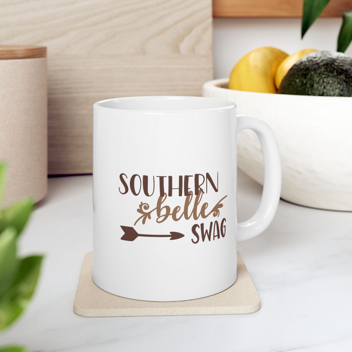 Southern Belle Swag White Ceramic Coffee Mug