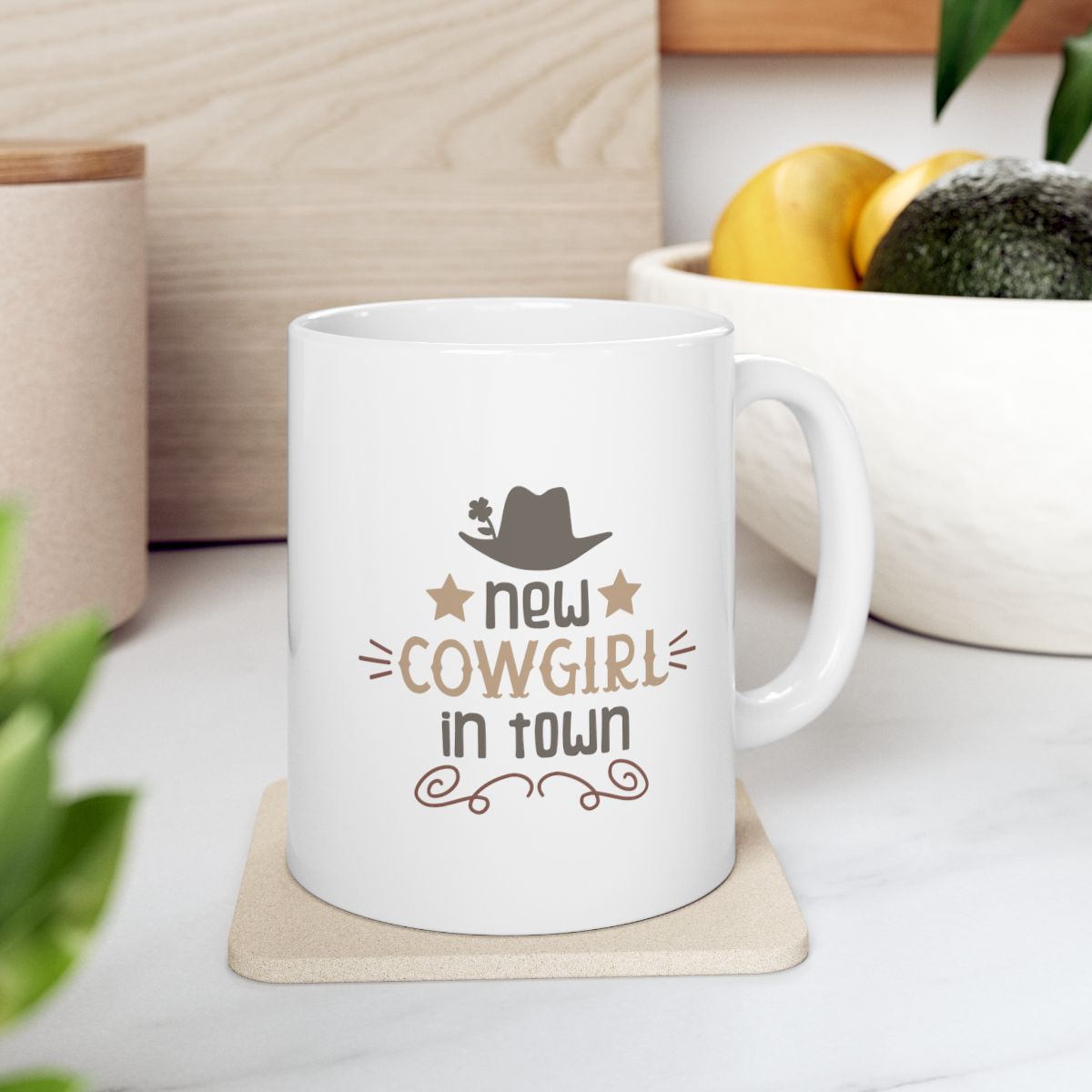 New Cowgirl In Town White Ceramic Coffee Mug