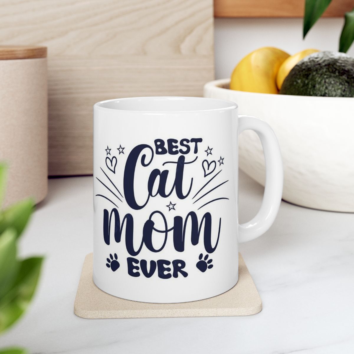 Best Cat Mom Ever Cat Lover White Ceramic Coffee Mug