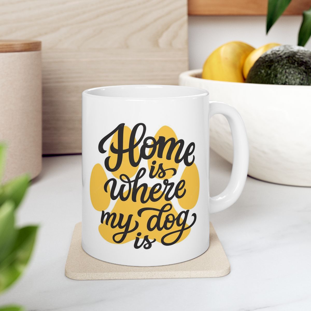 Home Is Where My Dog Is White Ceramic Coffee Mug