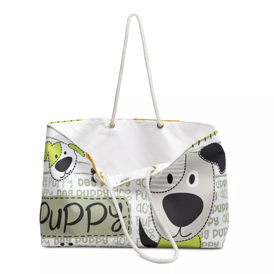 Puppy Dog Graphic XLarge Carry All Tote Bag