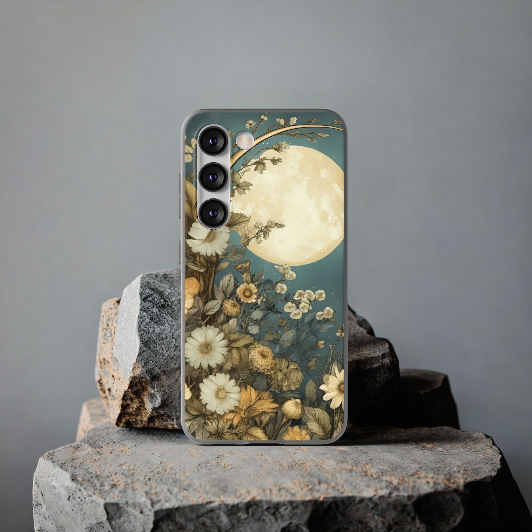 Moonlit Flower Garden Flexi Mobile Phone Case
