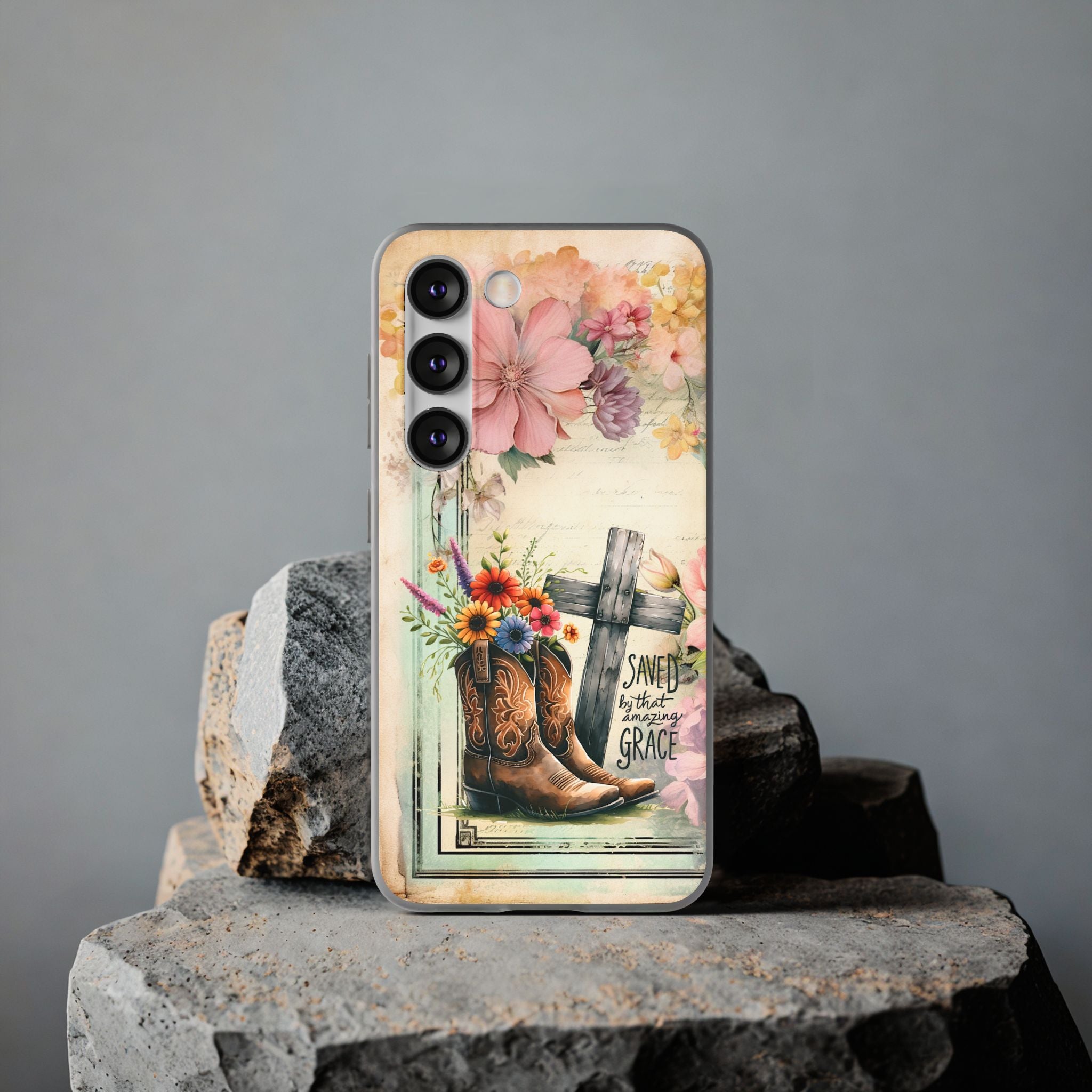 Amazing Grace Floral Design Mobile Phone Flexi Case