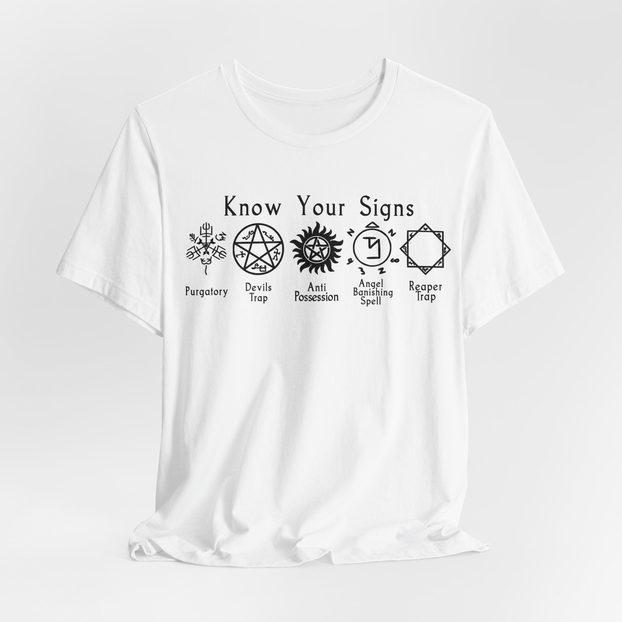 Know Your Signs Supernatural Jersey Short Sleeve Tee