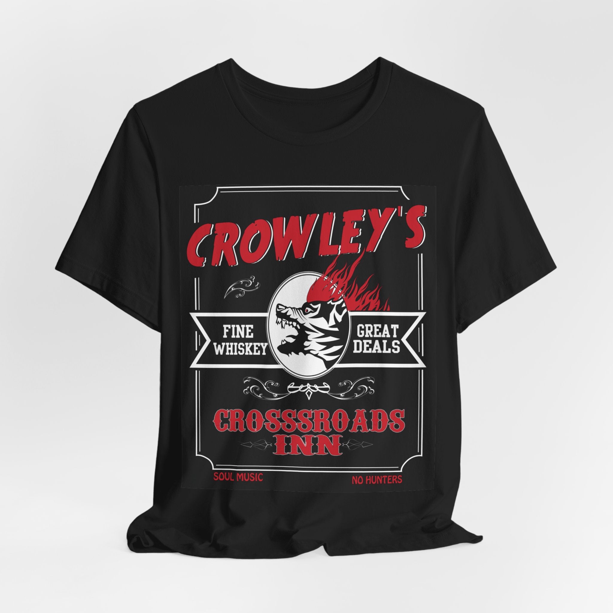 Crowley's Crossroads Inn Supernatural Jersey Short Sleeve Tee