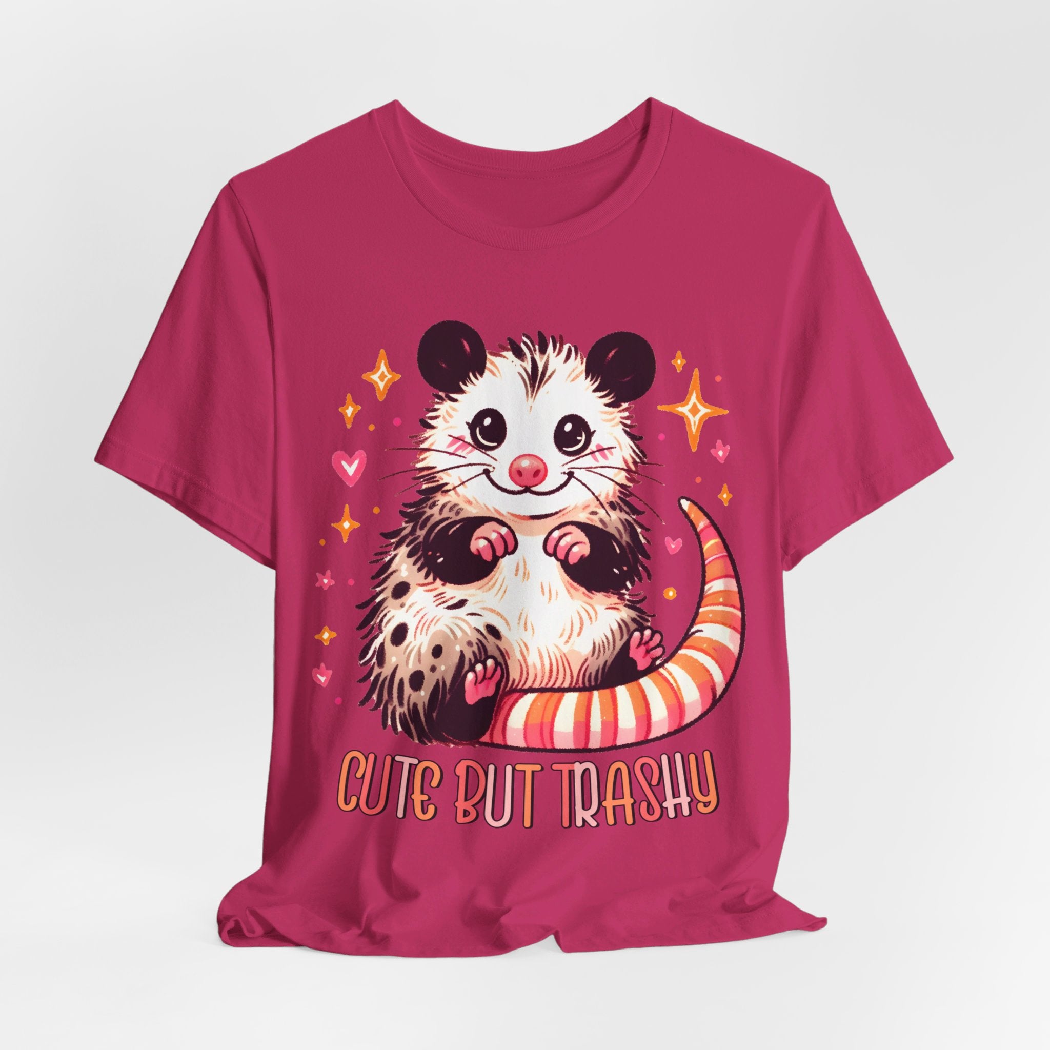 Cute But Trashy Opossum Graphic Jersey Short Sleeve Tee