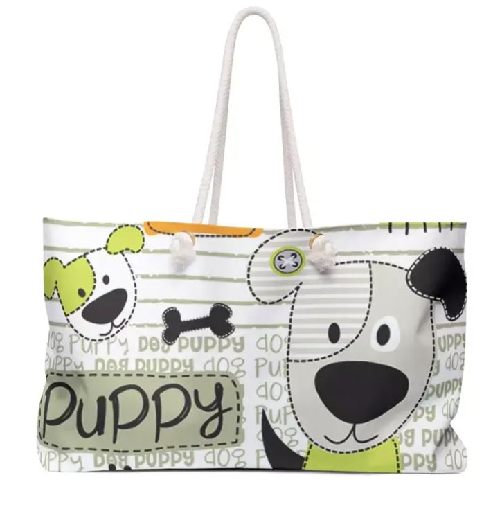 Puppy Dog Graphic XLarge Carry All Tote Bag