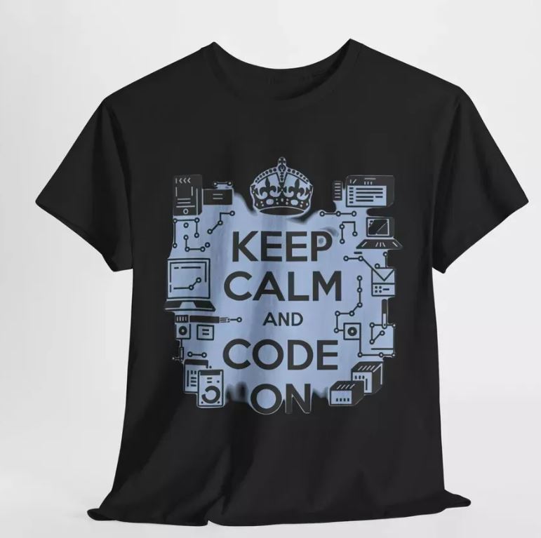 Keep Calm And Code On Gamer Coder Mind Games Heavy Cotton TShirt