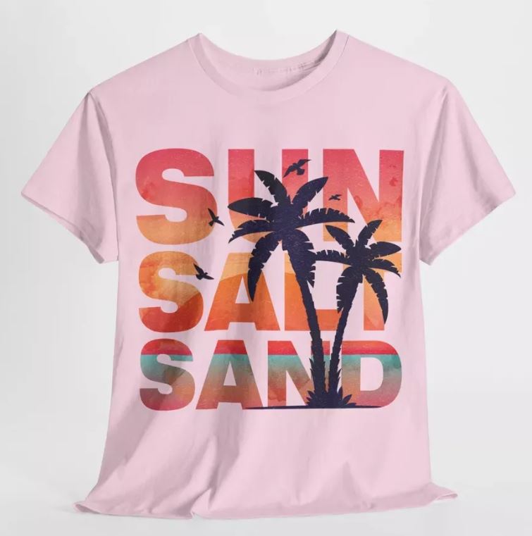 Sun Salt Sand Beach Goer Summer Adventure Heavy Cotton Graphic Tee