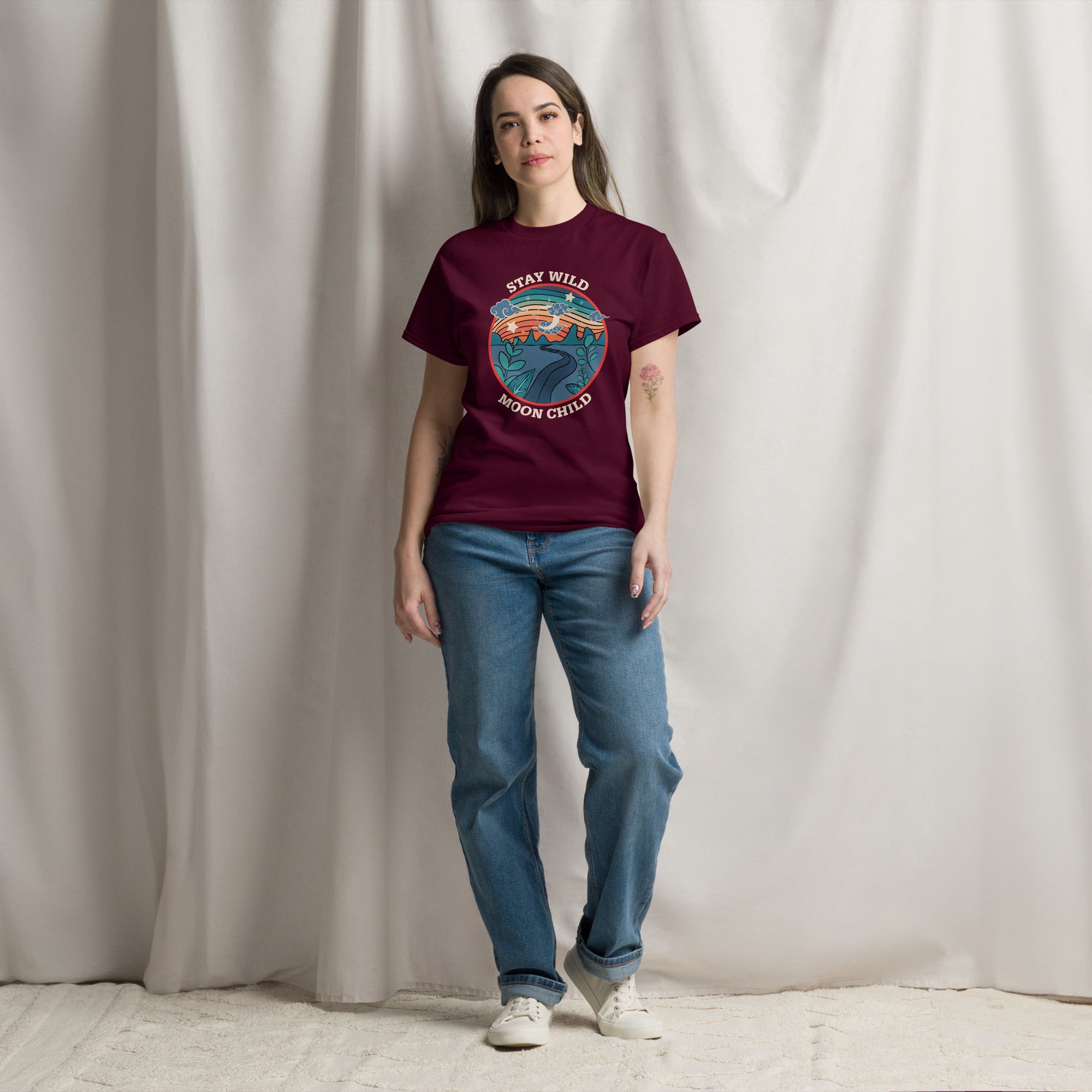 Stay Wild Moon Child Retro Style Graphic Classic Tee