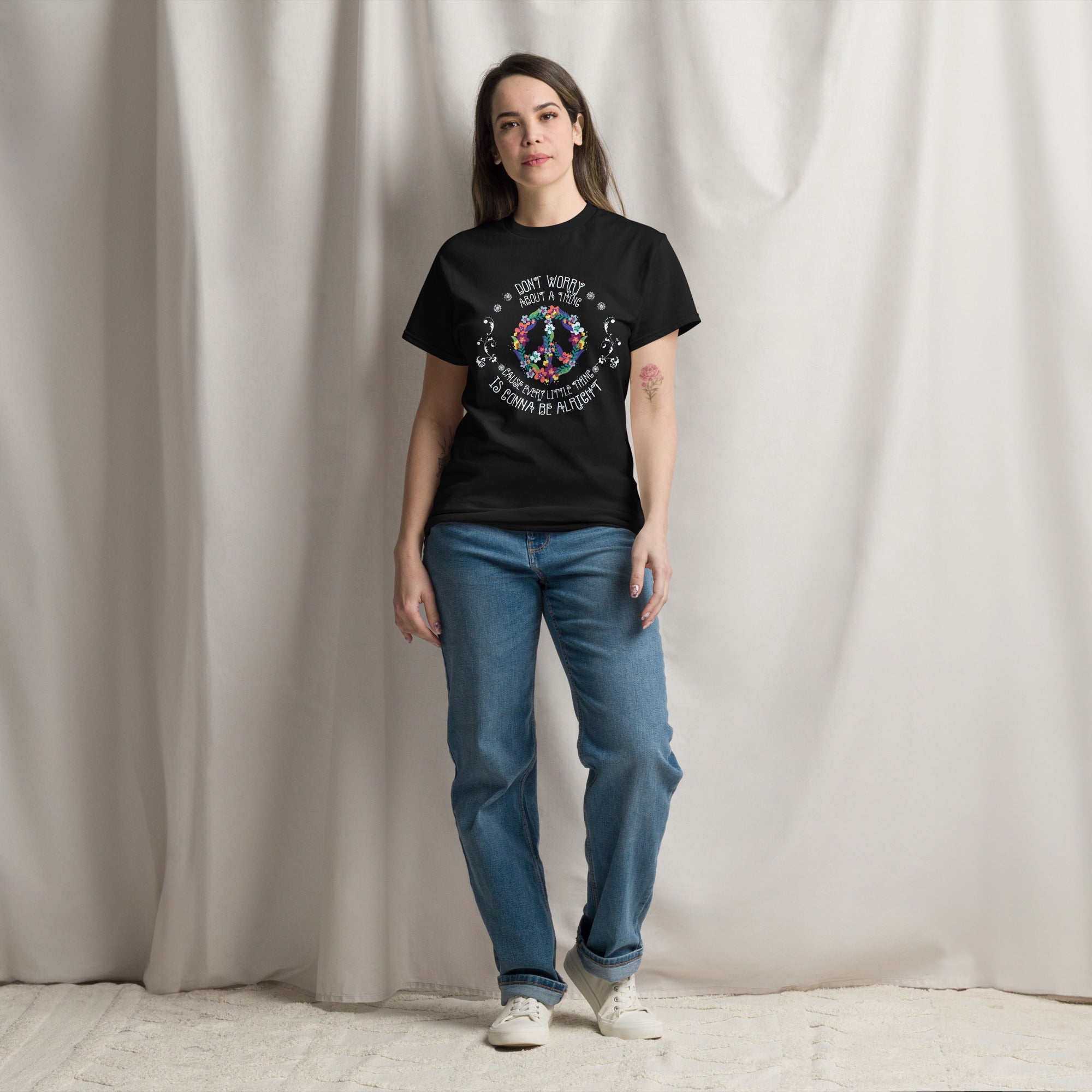 Don't Worry About A Thing Retro Style Graphic Classic Tee