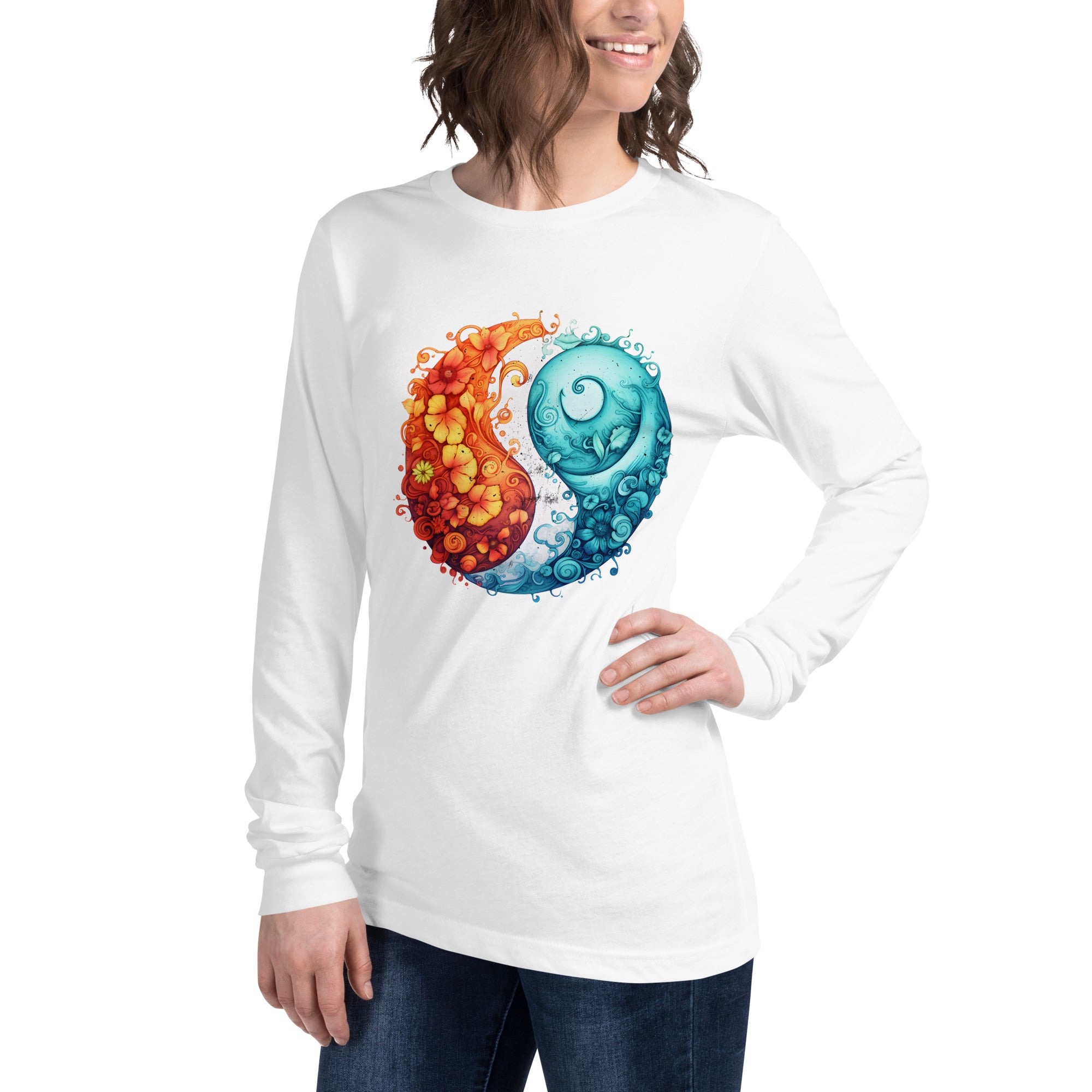 Ying Yang Flow Graphic Long Sleeve Tee