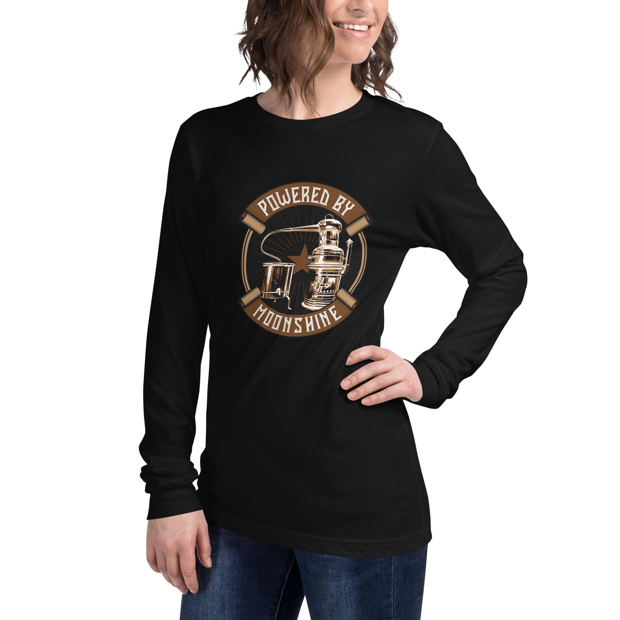 Powered By Moonshine Graphic Long Sleeve Tee