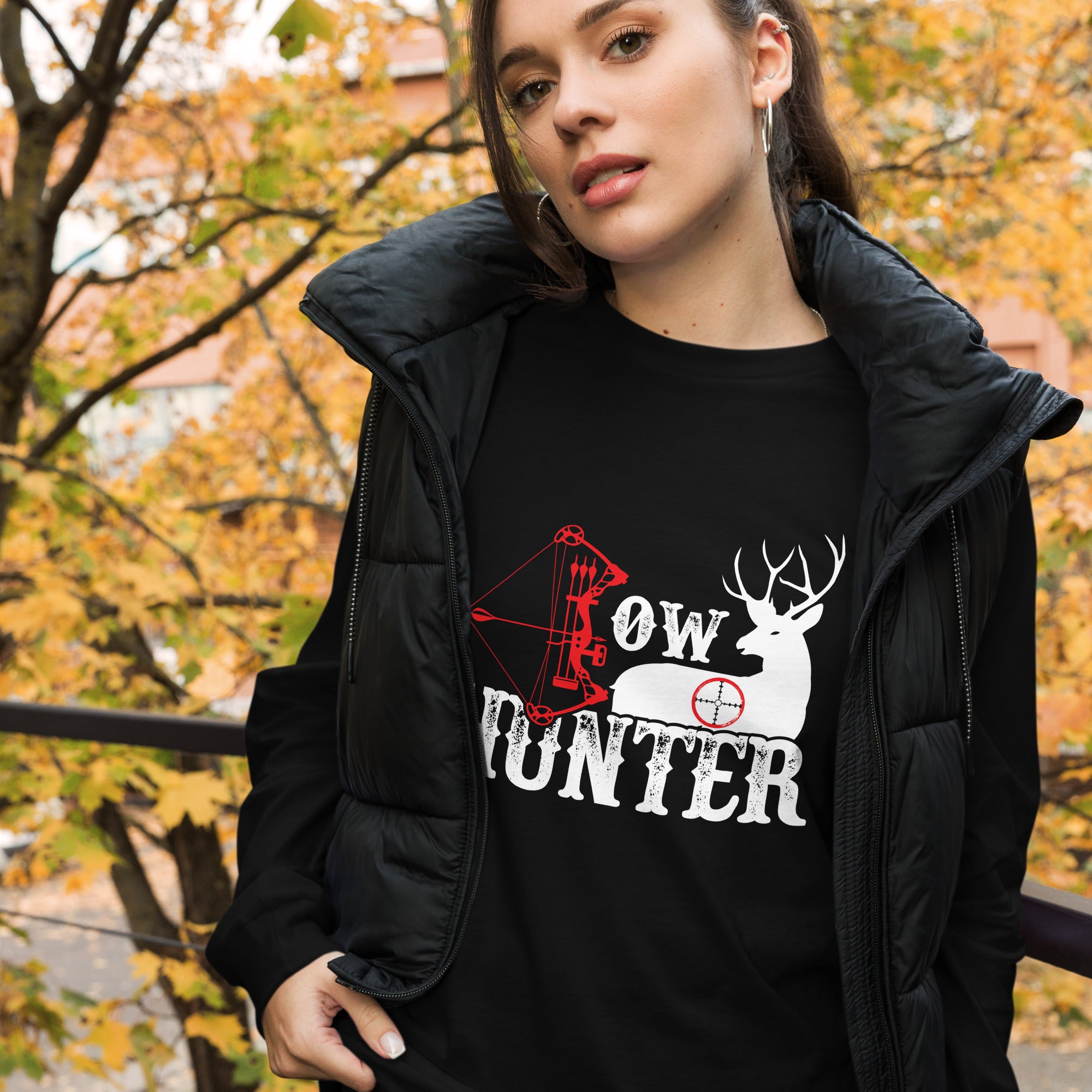 Bow Hunter Deer Graphic Long Sleeve Tee