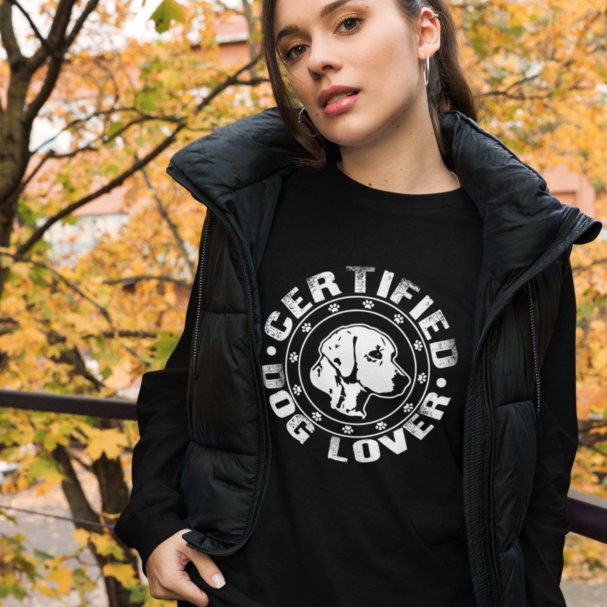 Certified Dog Lover Graphic Long Sleeve Tee