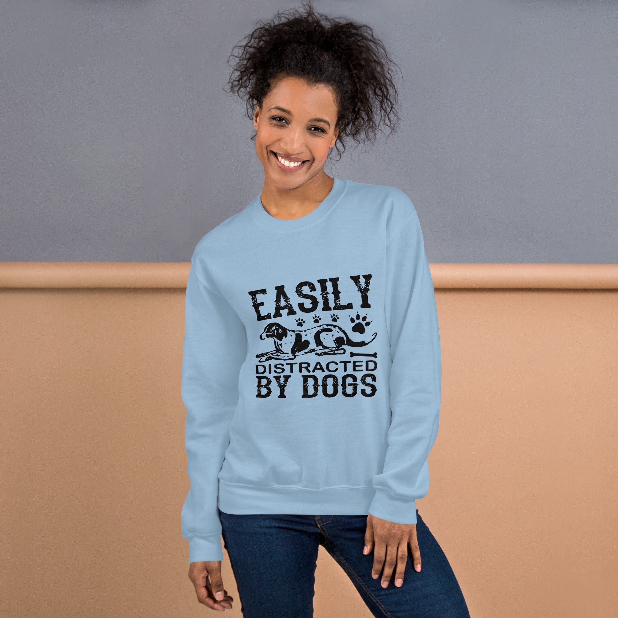 Easily Distracted By Dogs Graphic Sweatshirt