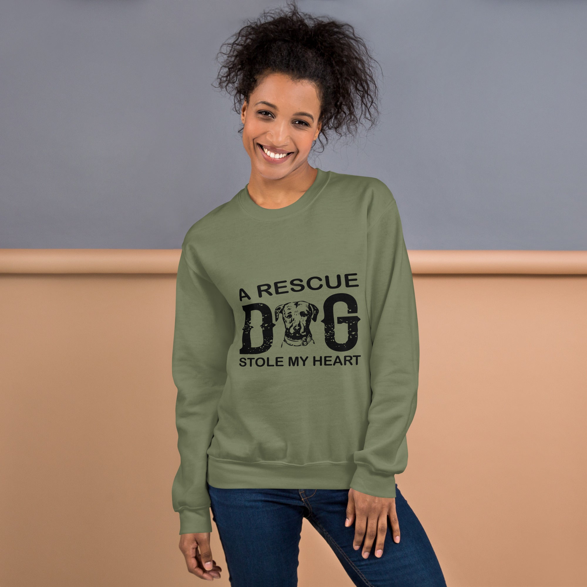 A Rescue Dog Stole My Heart Graphic Sweatshirt