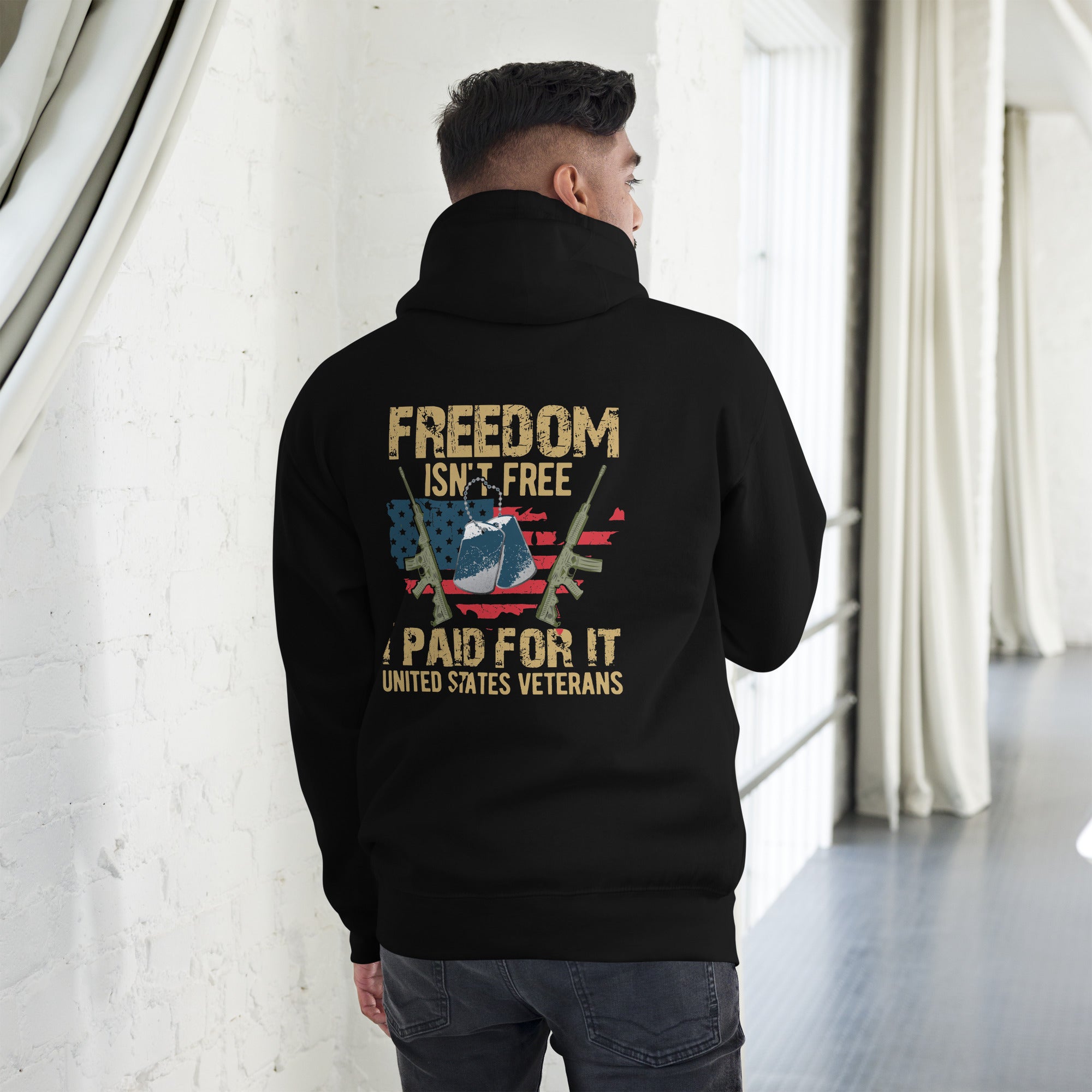 Freedom Isn't Free I Paid For It Patriotic Graphic Hoodie