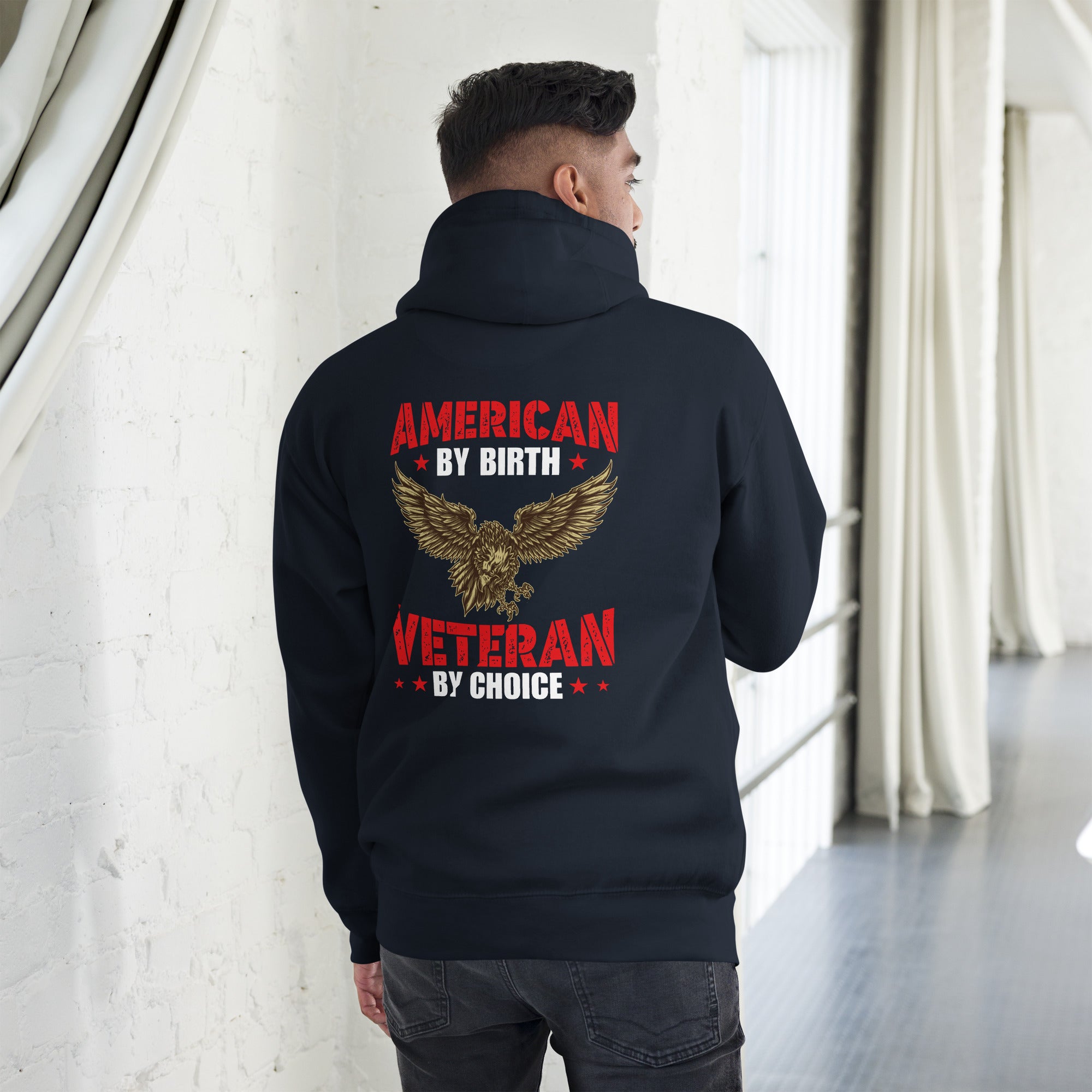 American By Birth Veteran By Choice Graphic Hoodie