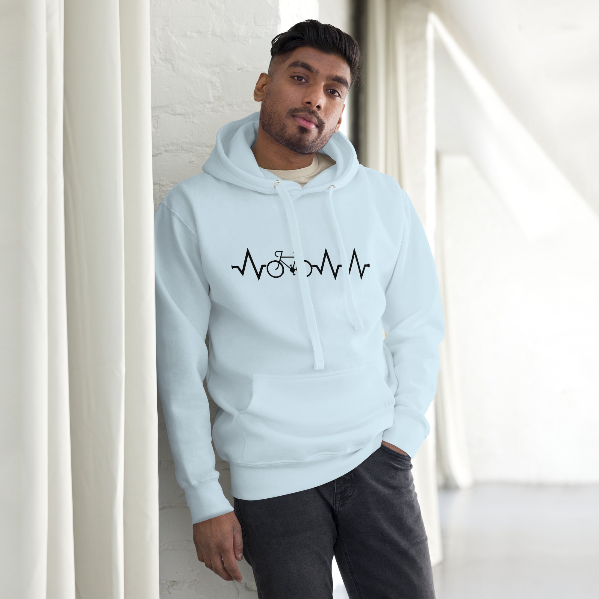 Bicycle Heart Beat Graphic Hoodie