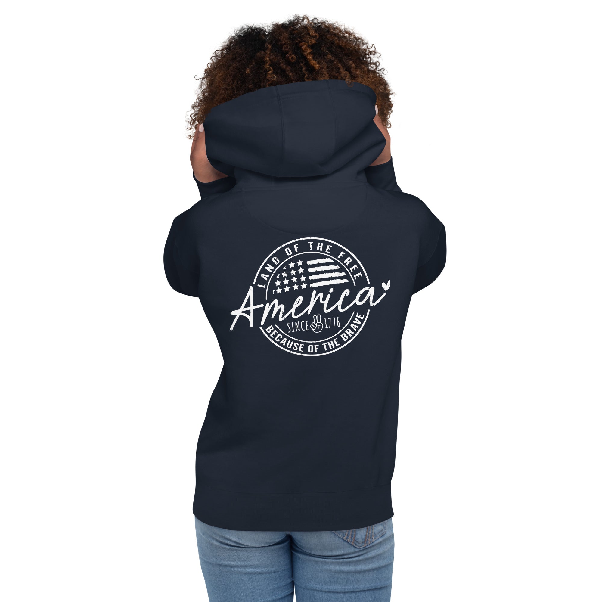 America Land Of The Free Because Of The Brave Graphic Hoodie