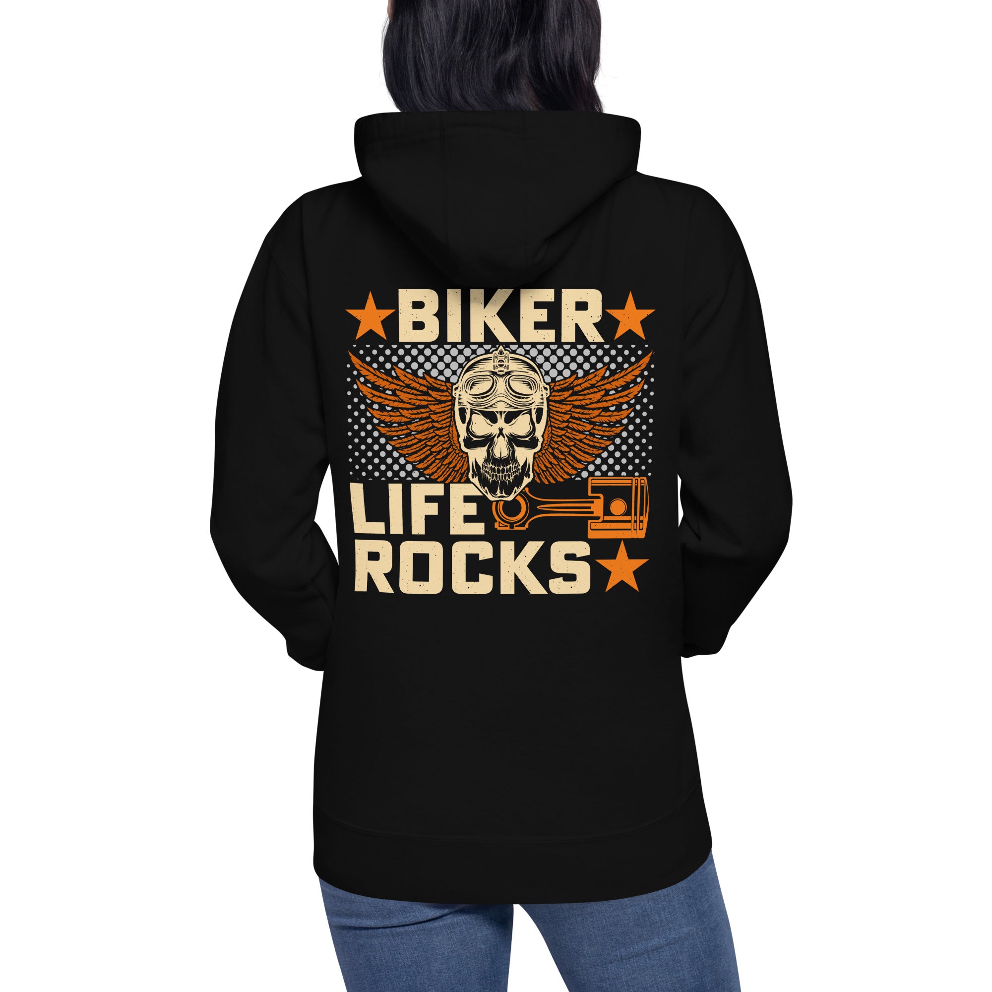 Biker Life Rocks Motorcycle Graphic Hoodie