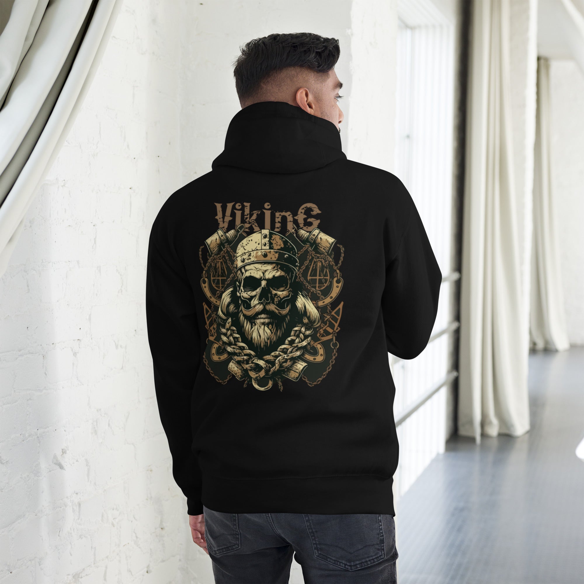 Viking Skull Graphic Hoodie