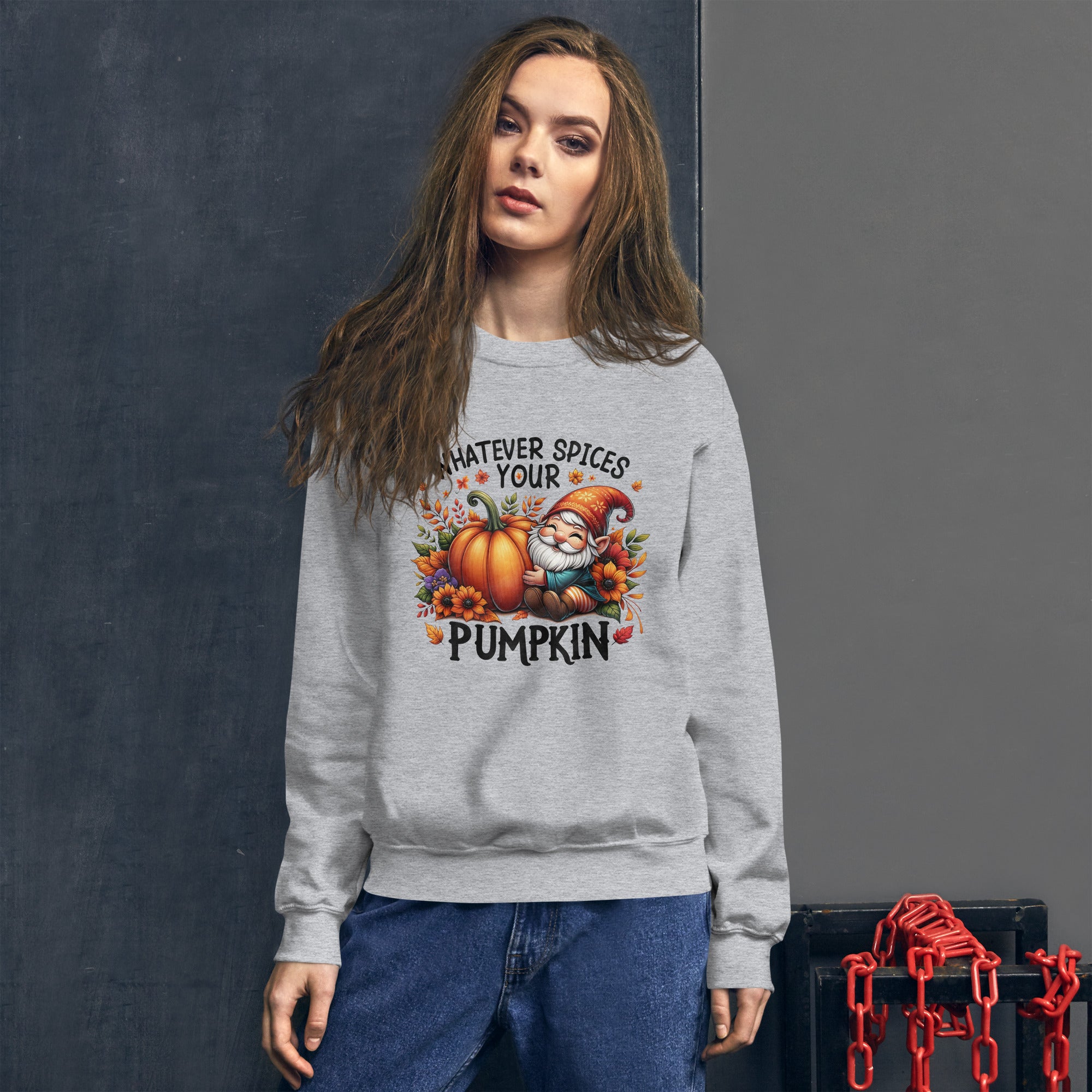 Whatever Spices Your Pumpkin Sarcastic Graphic Autumn Sweatshirt