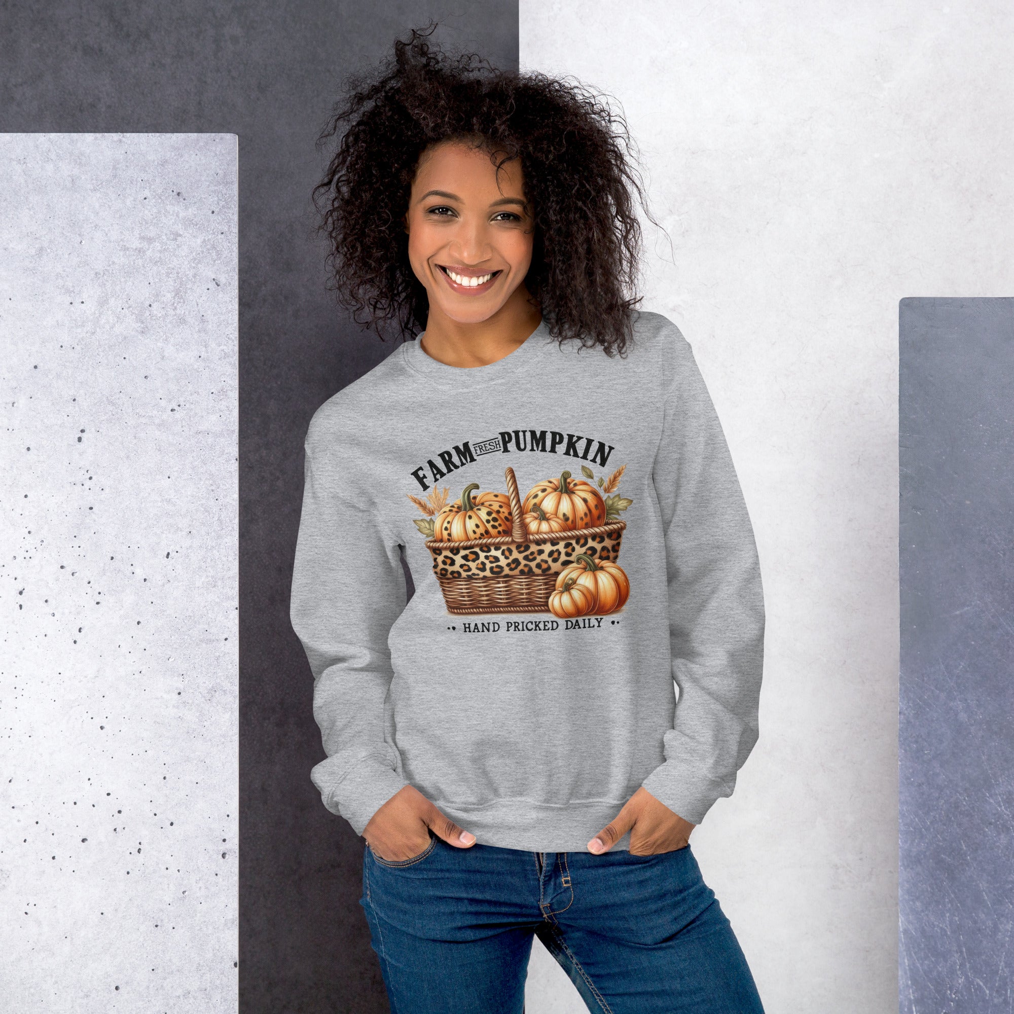 Farm Fresh Pumpkin Hand Picked Daily Graphic Sweatshirt
