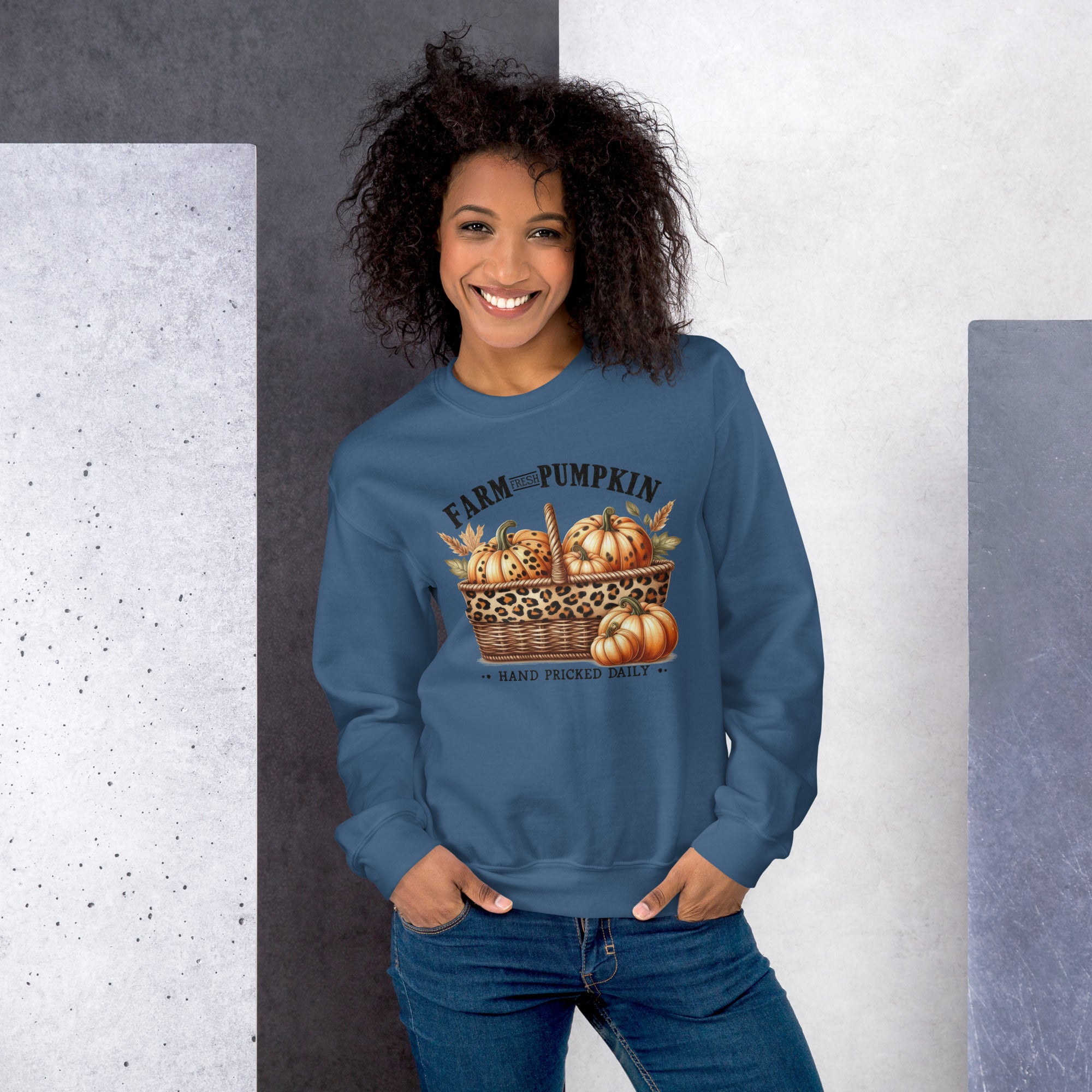 Farm Fresh Pumpkin Hand Picked Daily Graphic Sweatshirt