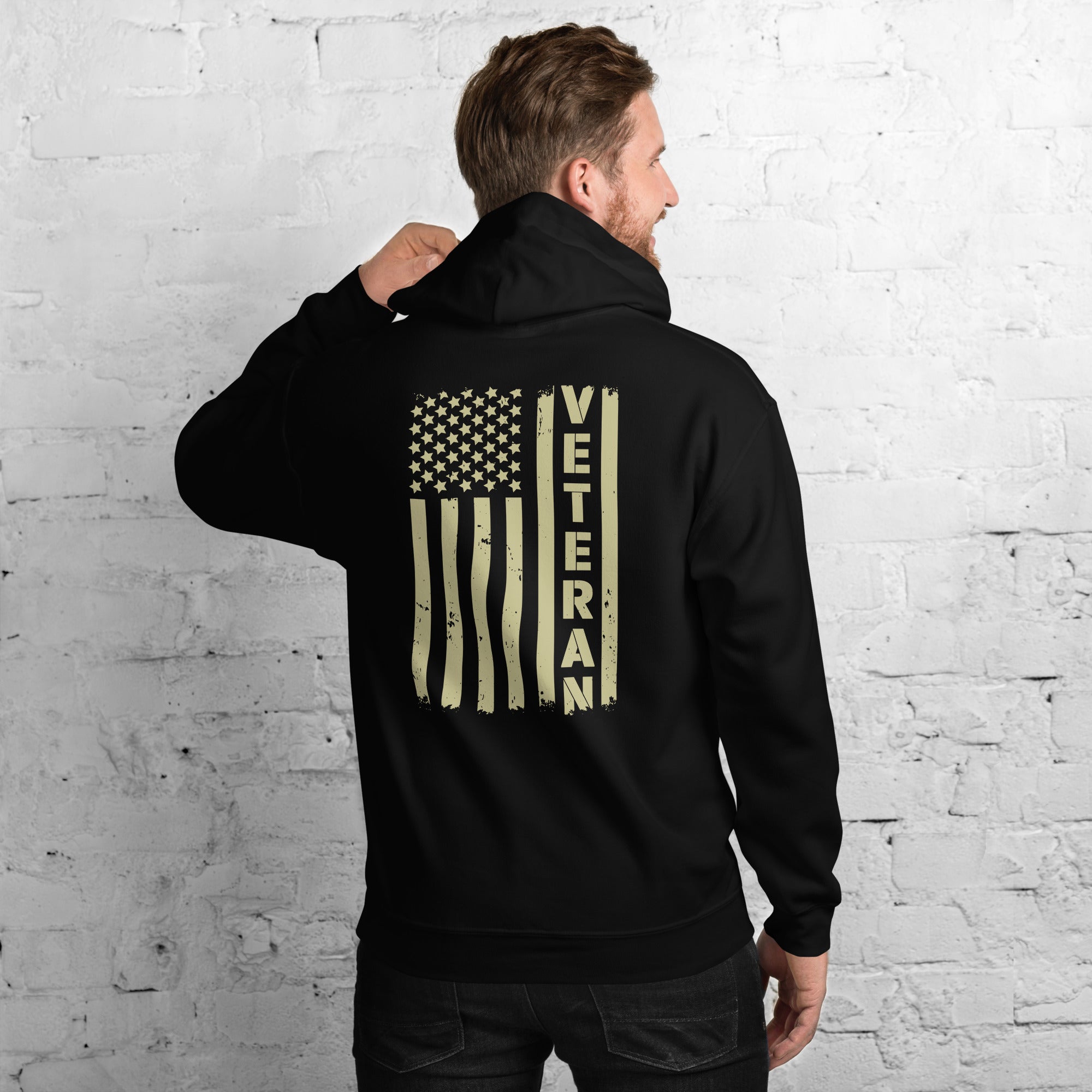 Veteran With USA Flag Hoodie