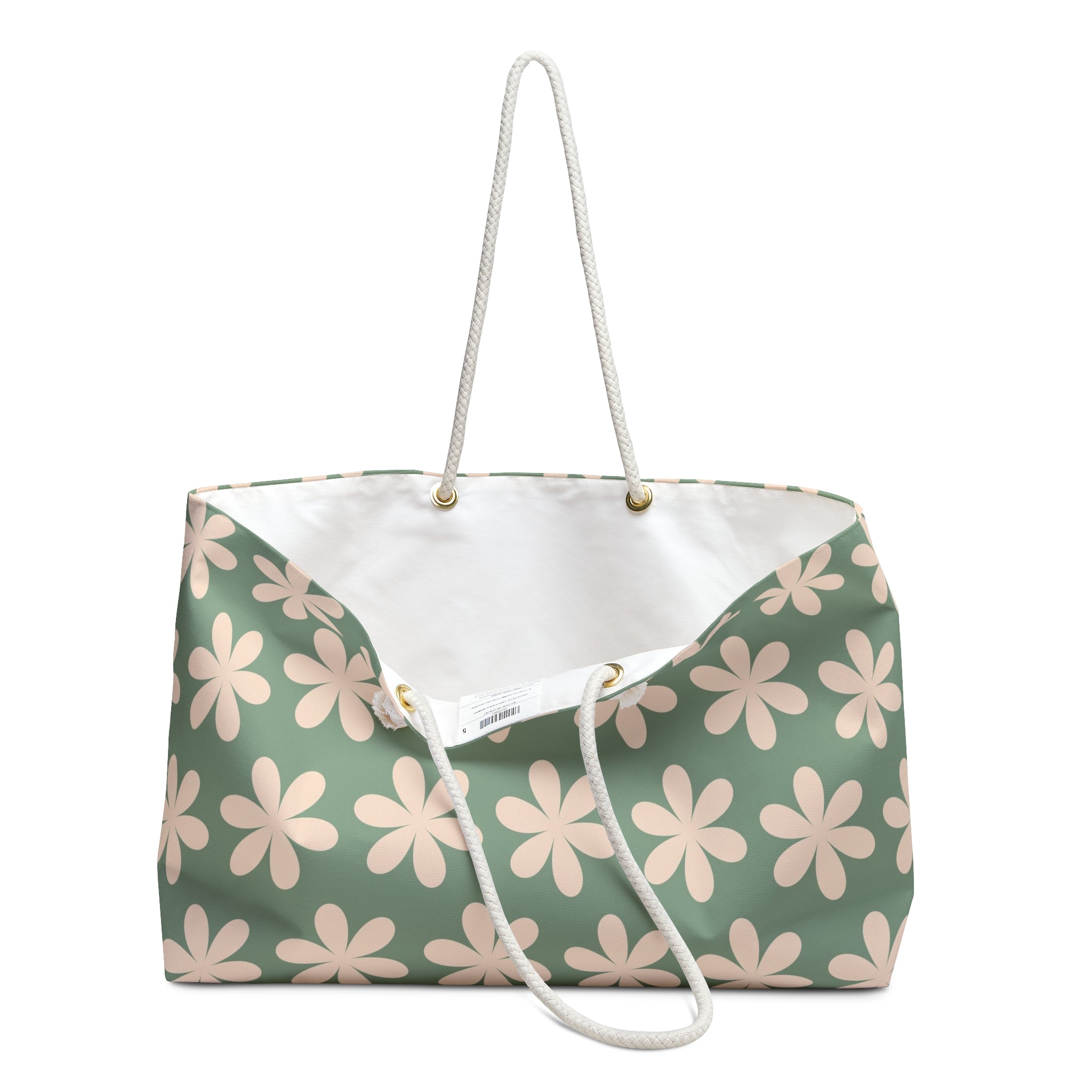 Daisy Land Green Extra Large Travel Tote Bag