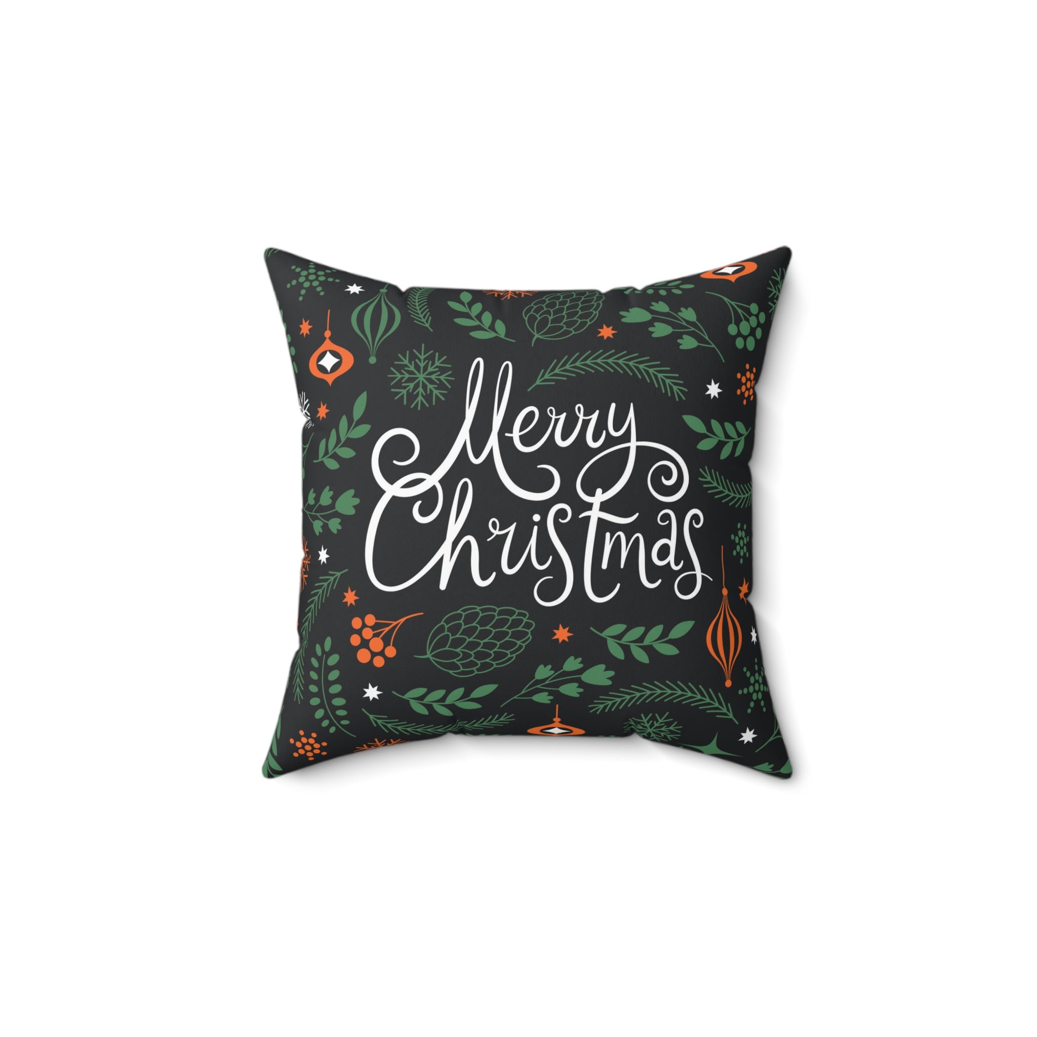 Merry Christmas Decorative Spun Polyester Square Pillow To Decorate Your Home